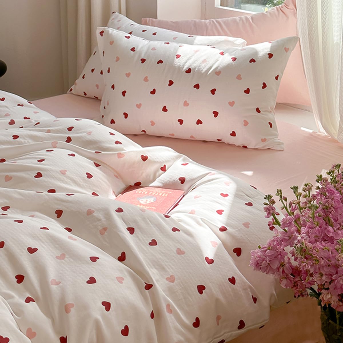 Duvet Cover Set Queen Size Brown Striped Bedding Set for Girls Boys