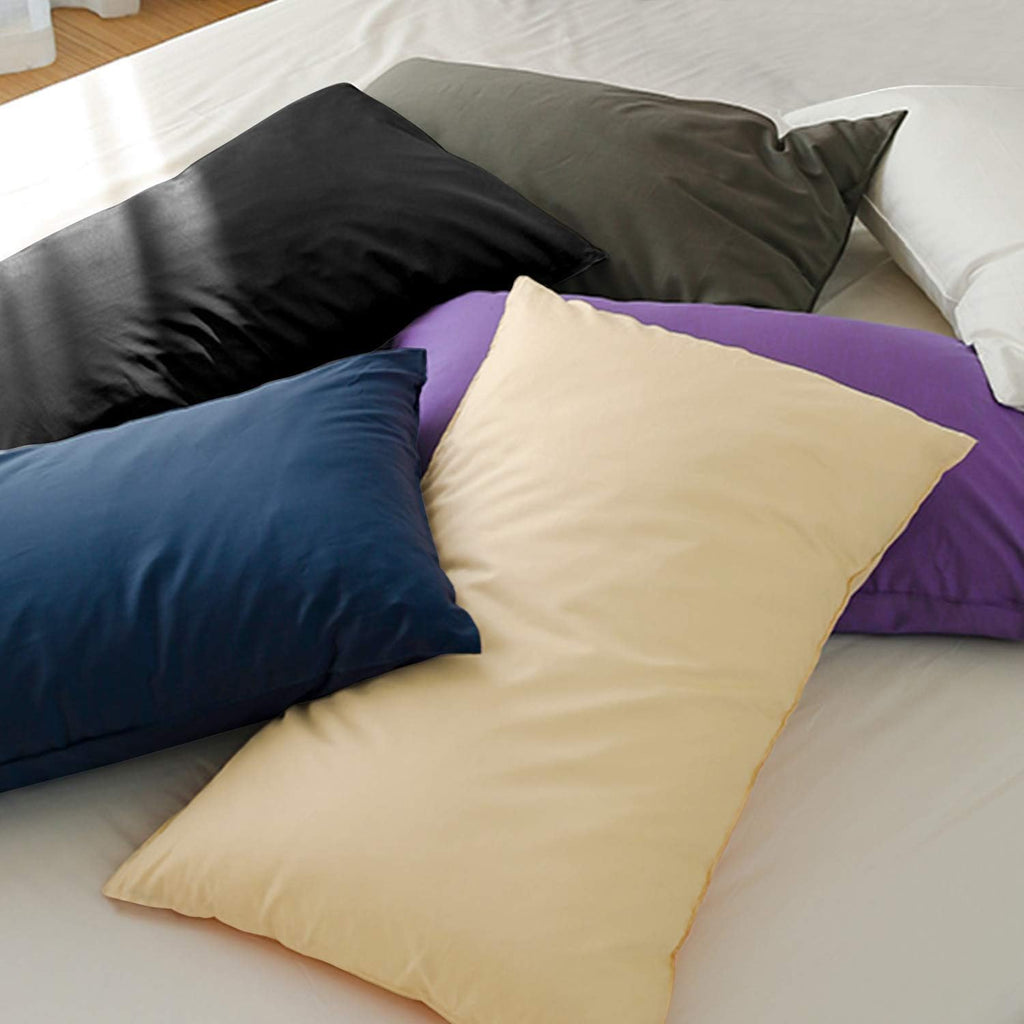 FLXXIE 2-Pack Microfiber Queen Pillow Cases, Envelope Closure, Black