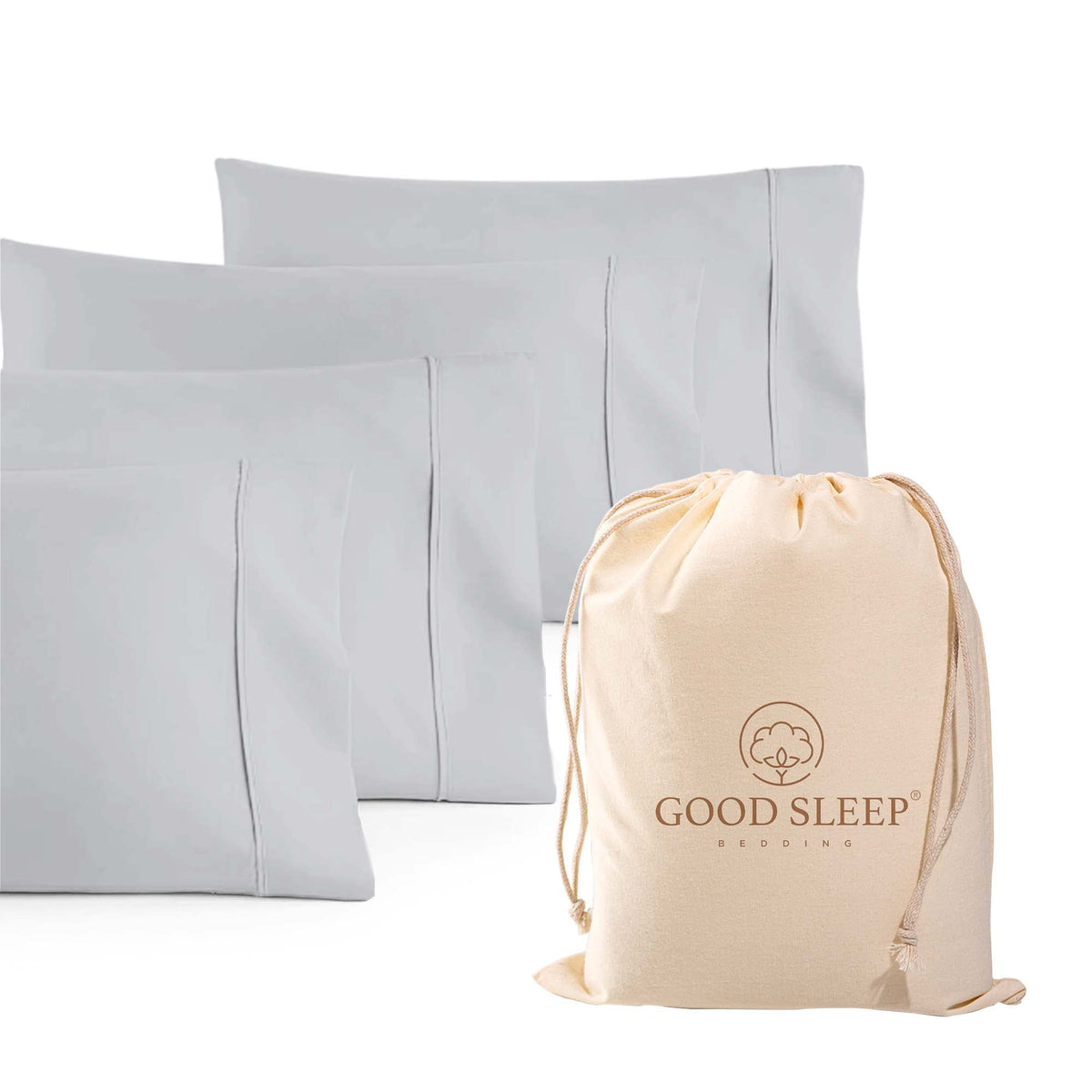 Pillow Cases Standard Size Set of 4, 800 TC, 100% Egyptian Cotton - White