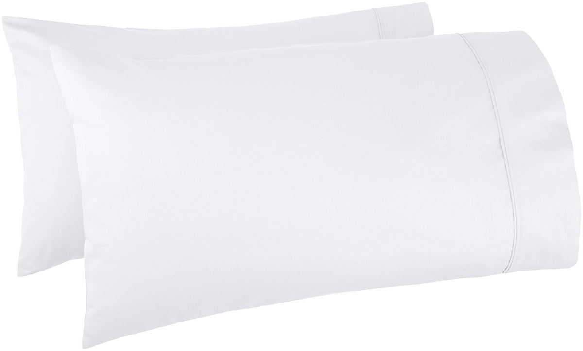 Amazon Basics 400 Thread Count 100% Cotton Pillow Cases, Soft, Wrinkle Resistant, Sateen Weave, Standard Size, 30" x 20", Dark Gray, Set of 2