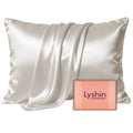 LYSHIN White Silk Pillow Cases Standard Size with Hidden Zipper