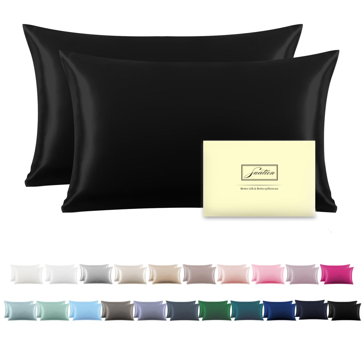 Mulberry Silk Pillowcase for Hair and Skin Standard Size 20"X 26" Pillow Case with Hidden Zipper Soft Breathable Smooth Cooling Silk Pillow Covers for Sleeping (Haze Blue,Standard,1Pcs)