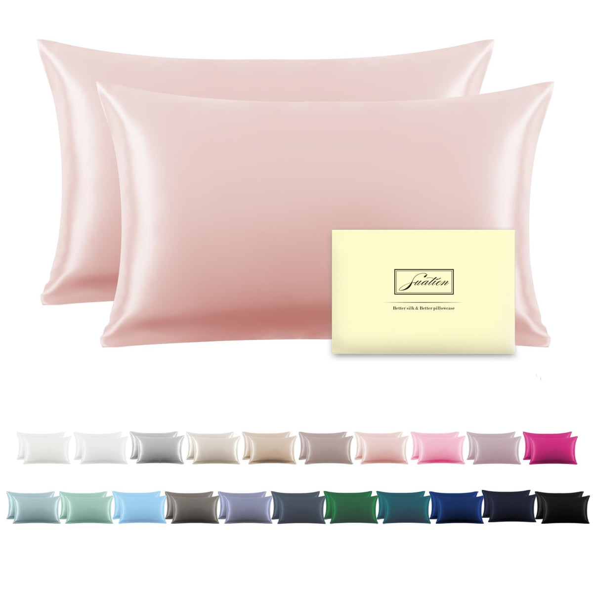 Mulberry Silk Pillowcase for Hair and Skin Standard Size 20"X 26" Pillow Case with Hidden Zipper Soft Breathable Smooth Cooling Silk Pillow Covers for Sleeping (Haze Blue,Standard,1Pcs)