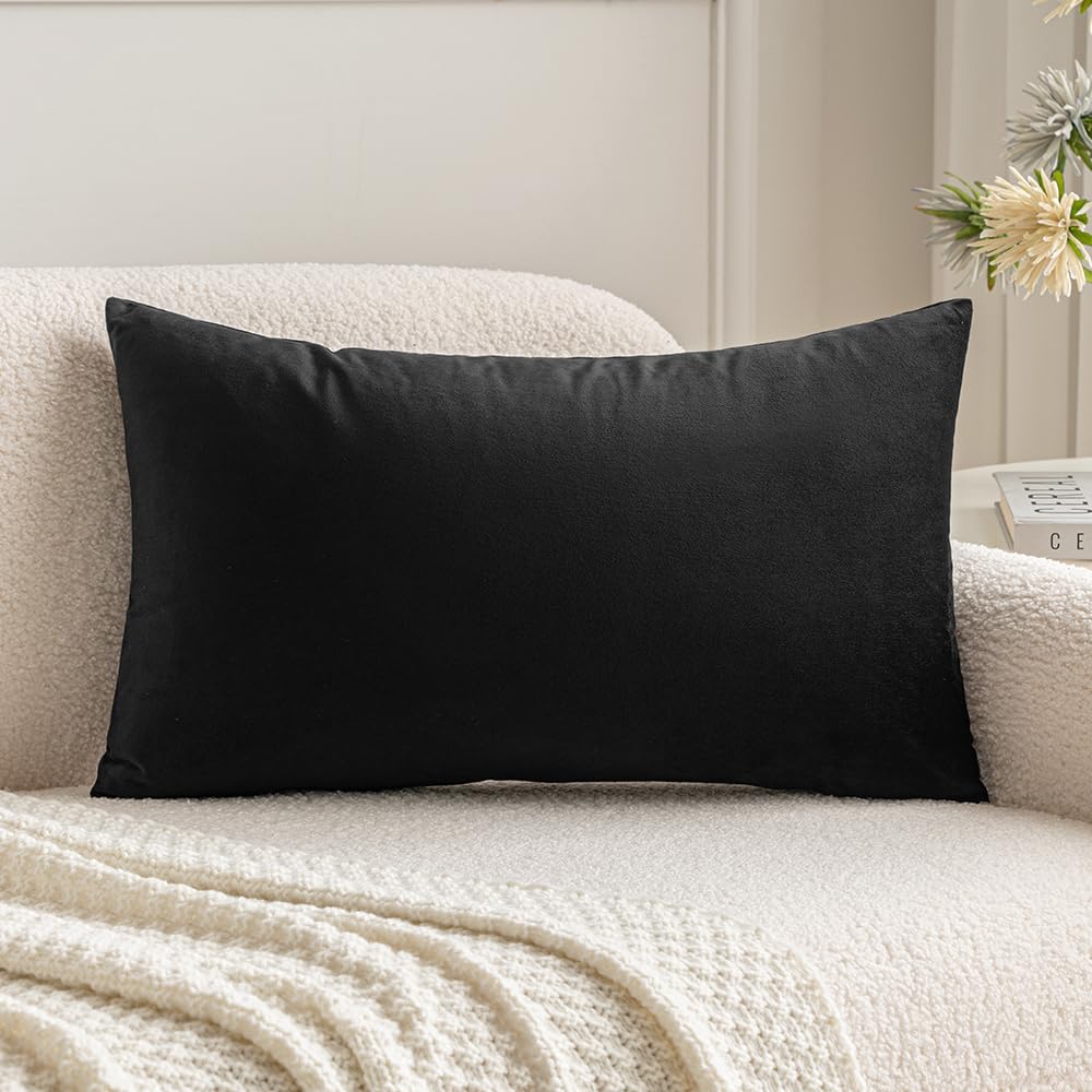 MIULEE Velvet Pillow Cover Soft Luxury Decorative Throw Pillow Cover Single Rectangle Cushion Case for Spring Couch Sofa Bedroom Car Decor,12x20 Inch Sage Green