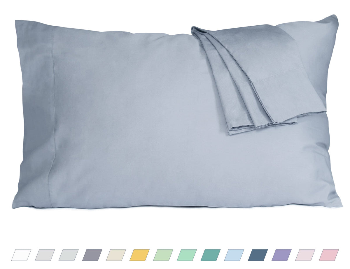 Pillow Cases Standard Queen Size 100% Cotton Percale Set of 2, White