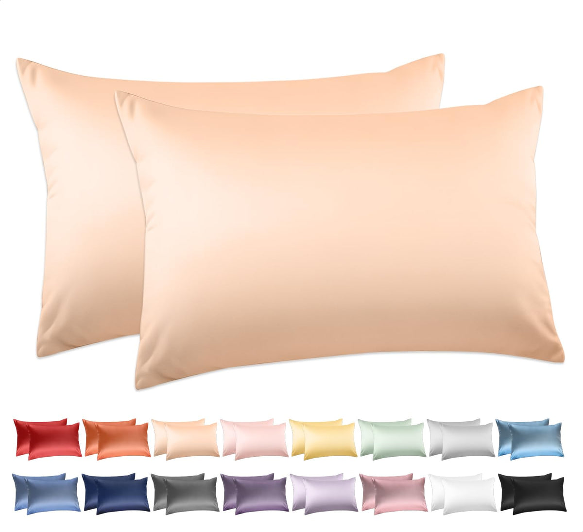 Deep Dream 100% Cotton Pillow Cases Standard Size Set of 2, 600 Thread Count Cotton Pillowcases Standard, White Pillow Cases Set of 2 with Envelop Closure, 20x26 Inches