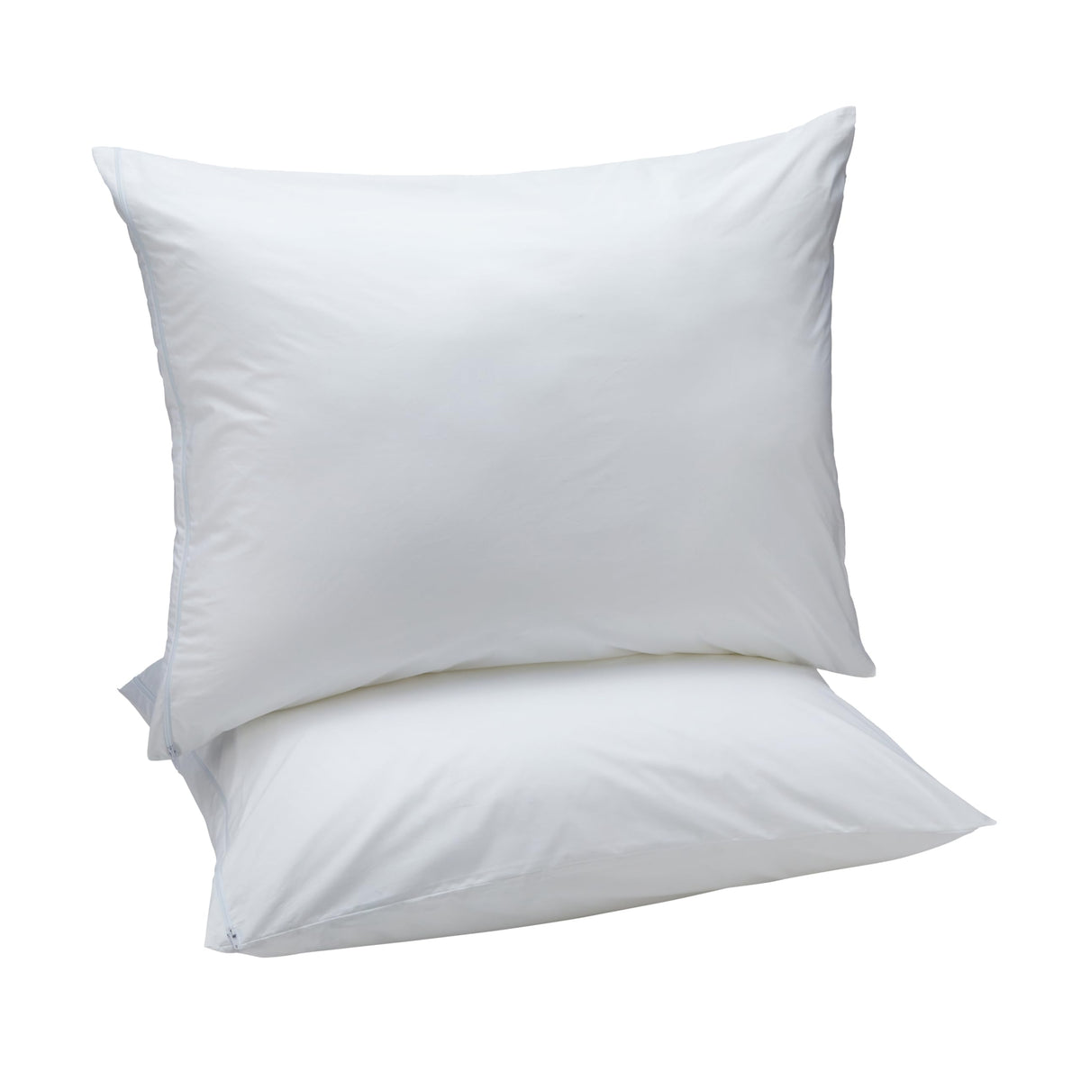 Amazon Basics Down Alternative Bed Pillows and Pillow Protector Case Set, Medium Density, Standard Size 26" x 20", Hypoallergenic, Microfiber, Washable, White, 2-Pack