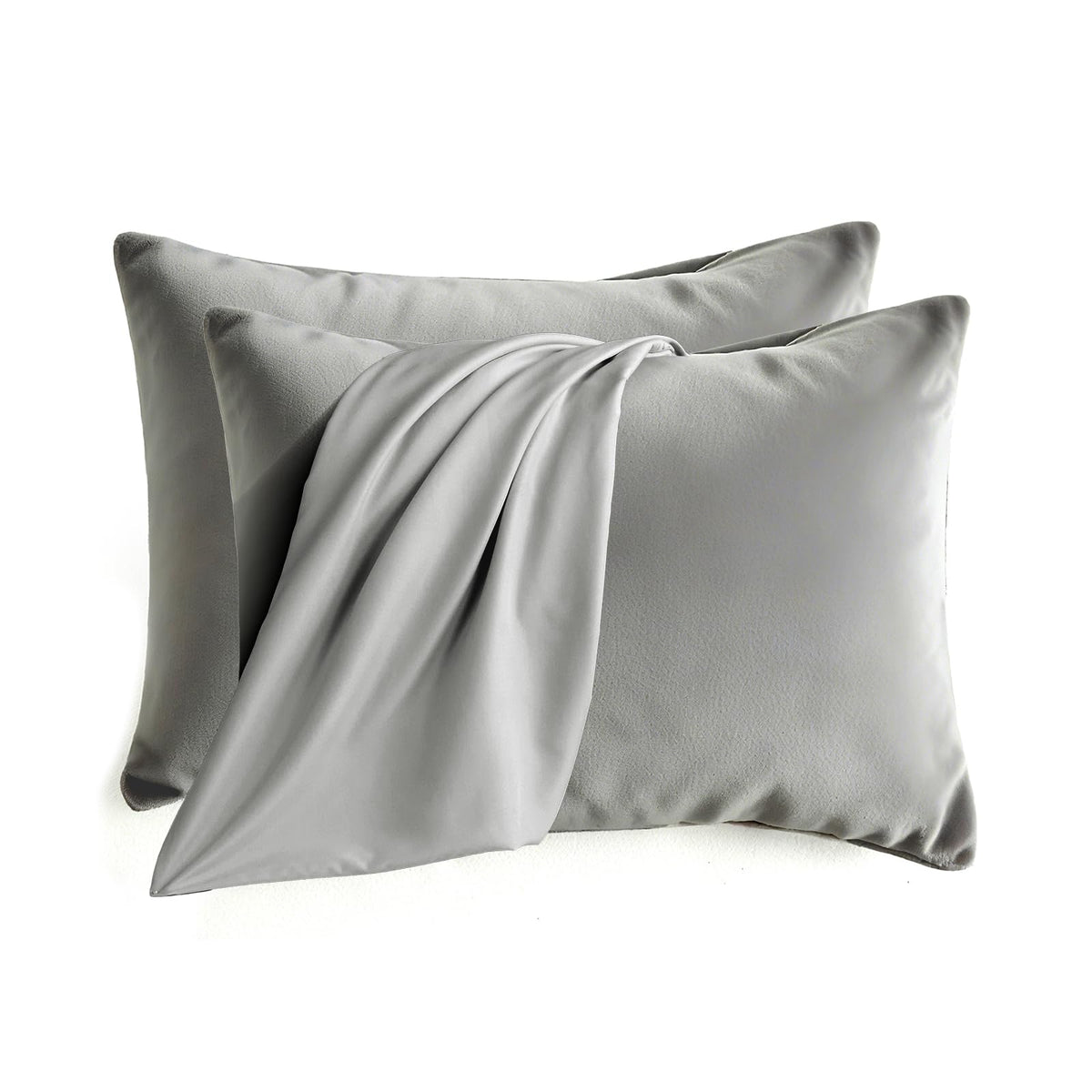 Set of 2 Brushed Microfiber Pillowcases 20x26 inch Pink