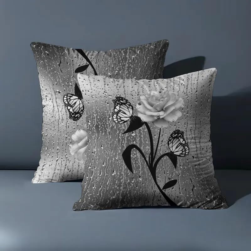 Decorative Throw Pillow Covers, Modern Abstract Brown Geometric Pattern, Set of 2，18x18 Pillows Linen Pillowcase，Modern Decorative Square Pillowcases for Sofa Couch Bedroom Living Room Car