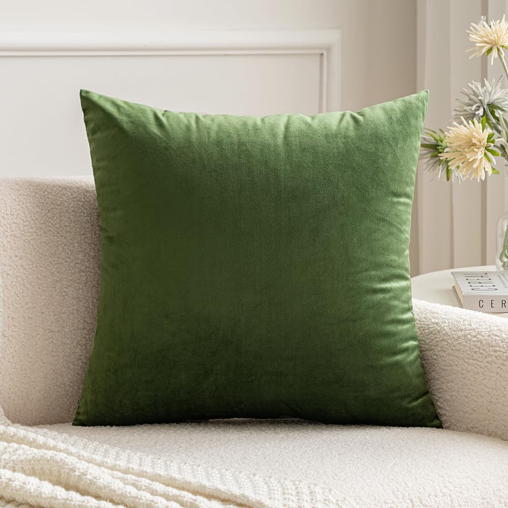 MIULEE Velvet Pillow Cover Soft Luxury Decorative Throw Pillow Cover Single Rectangle Cushion Case for Spring Couch Sofa Bedroom Car Decor,12x20 Inch Sage Green
