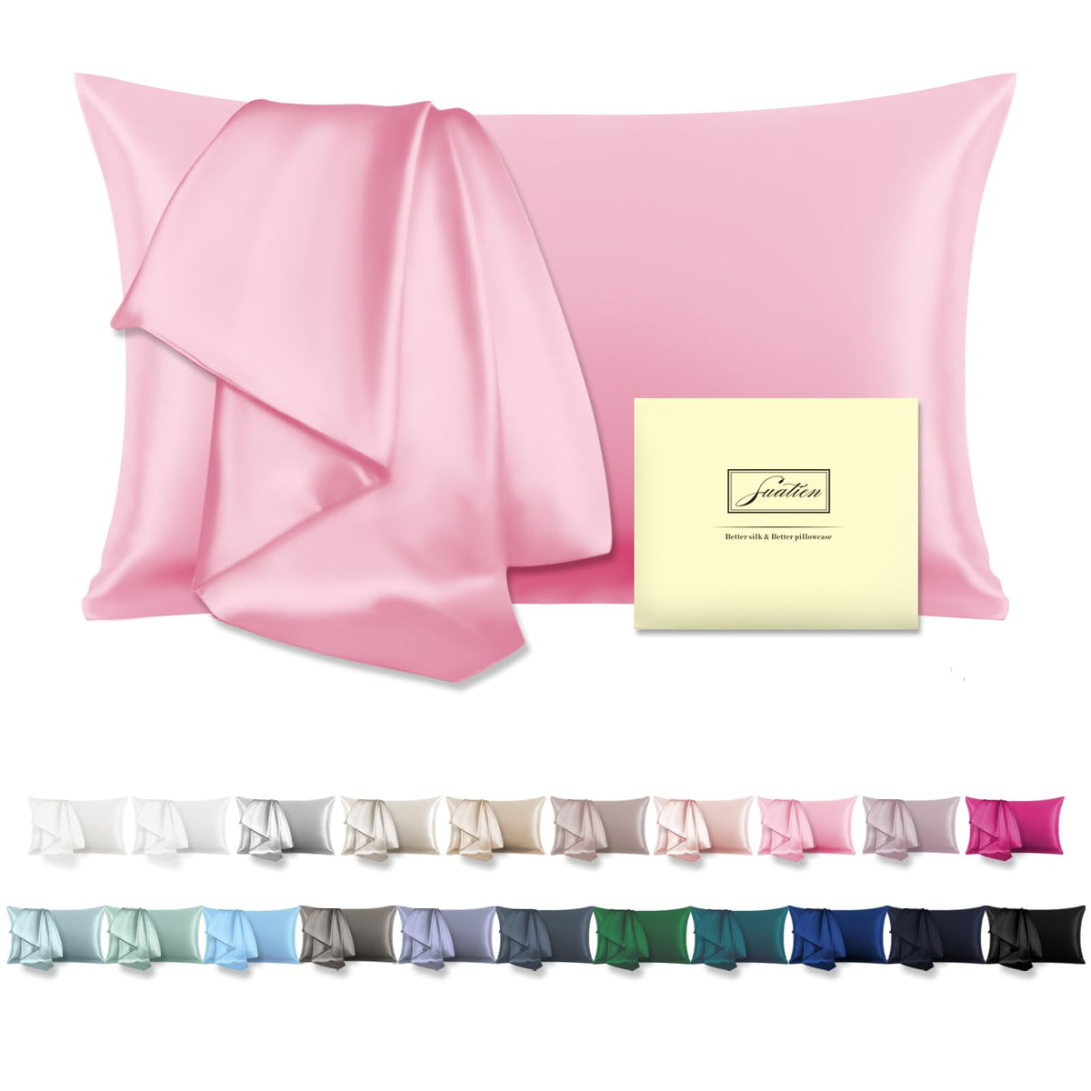 Mulberry Silk Pillowcase for Hair and Skin Standard Size 20"X 26" Pillow Case with Hidden Zipper Soft Breathable Smooth Cooling Silk Pillow Covers for Sleeping (Haze Blue,Standard,1Pcs)