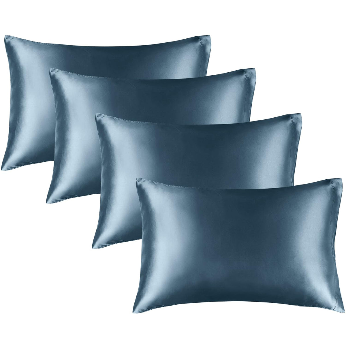 BEDELITE Satin Pillowcases, Queen Size 20x30 Inch, Dark Grey, Set of 2