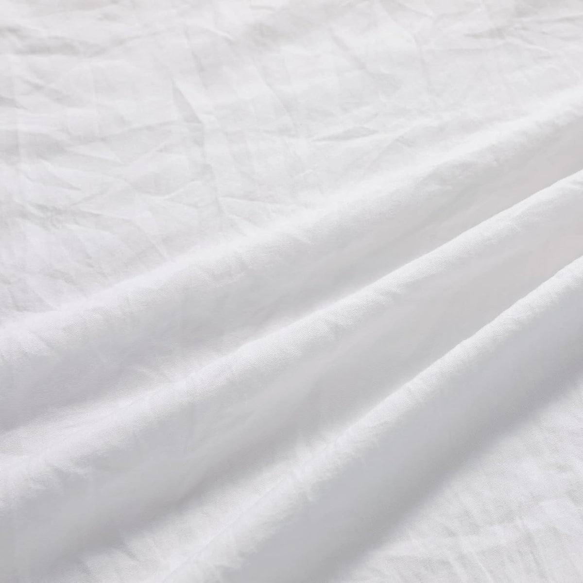 CAROMIO White Ruffle Duvet Cover Queen Size, 3PCS Soft Washed Microfiber Vintage French Country Duvet Cover Set for Queen Bed, White, 90x90 in