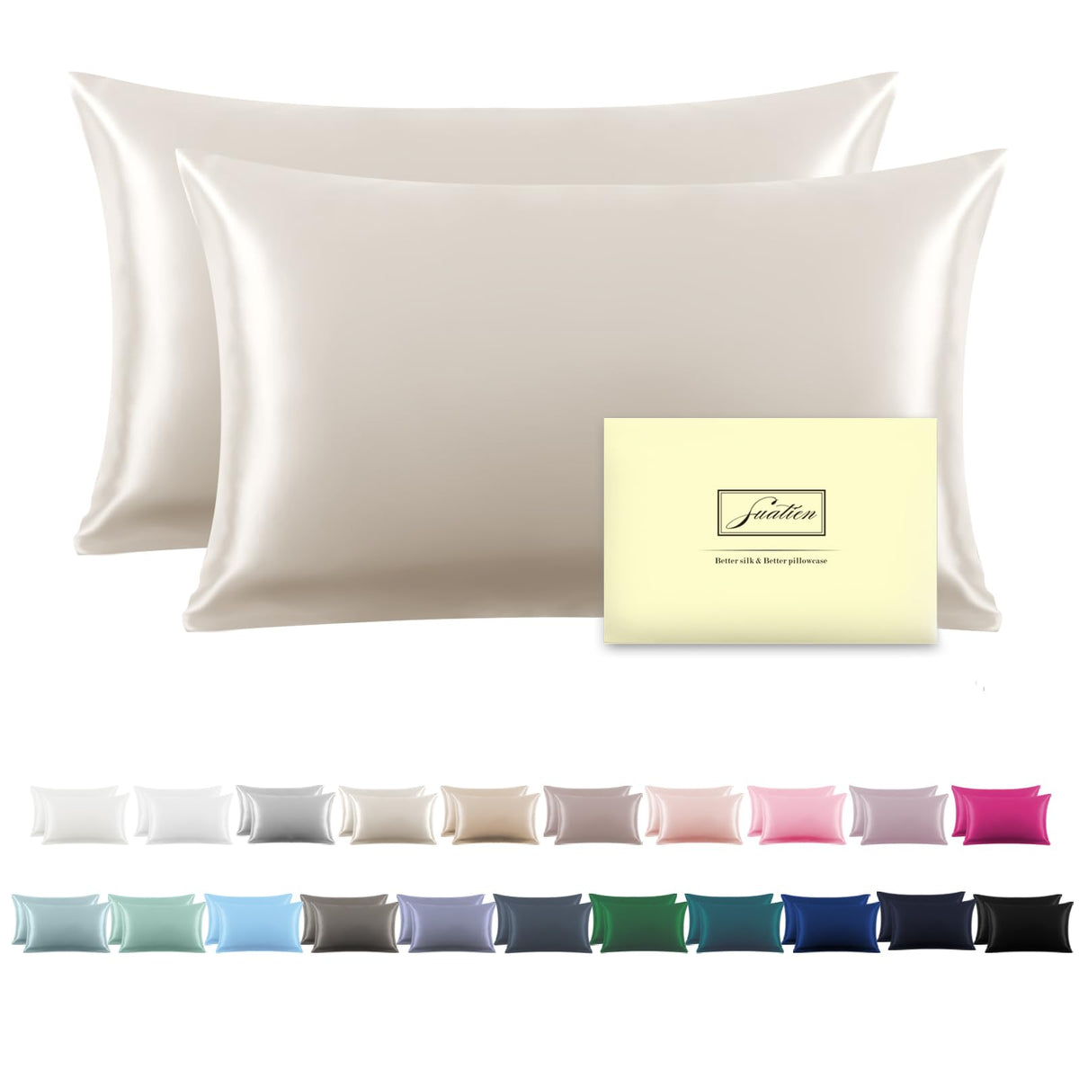 Mulberry Silk Pillowcase for Hair and Skin Standard Size 20"X 26" Pillow Case with Hidden Zipper Soft Breathable Smooth Cooling Silk Pillow Covers for Sleeping (Haze Blue,Standard,1Pcs)