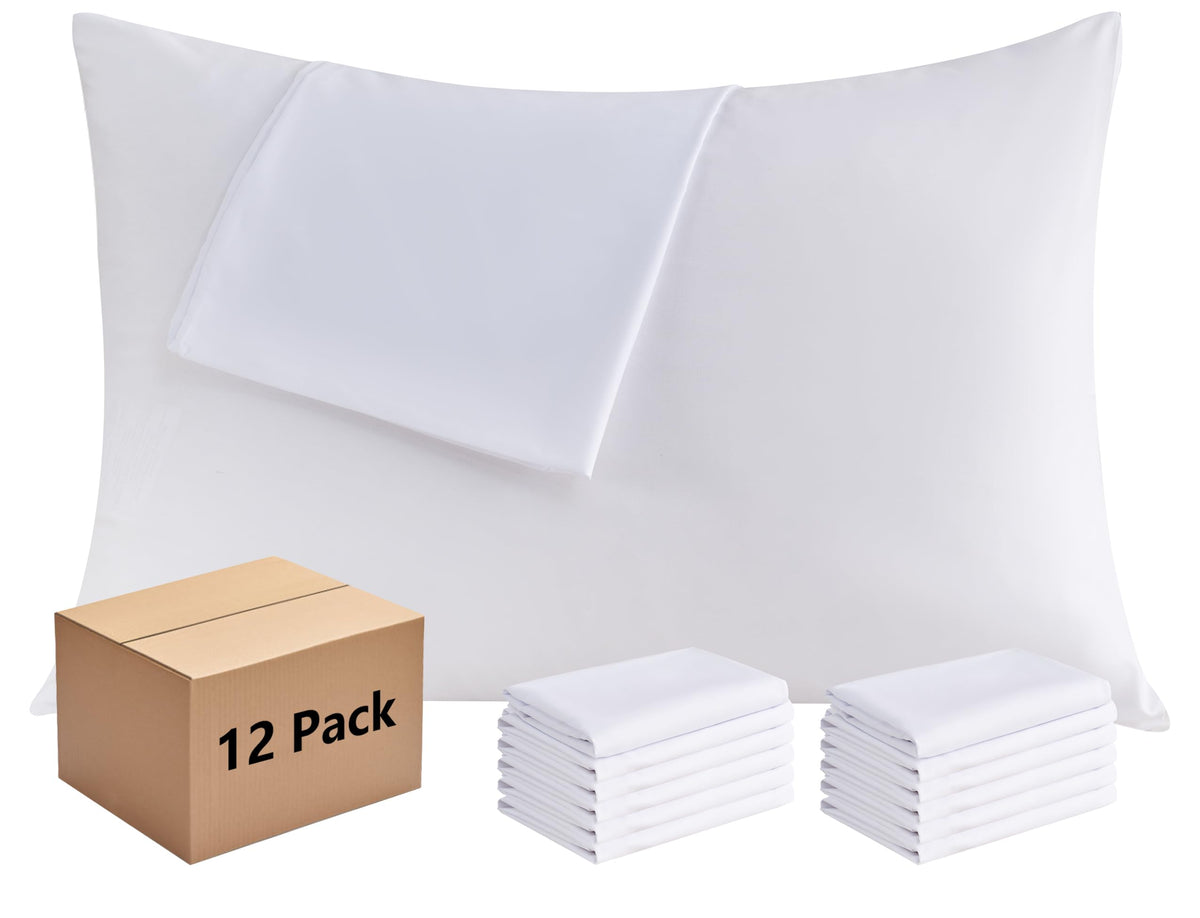 CULVE White Pillow Cases Standard 4 Pack, Microfiber Pillowcase, 20x26