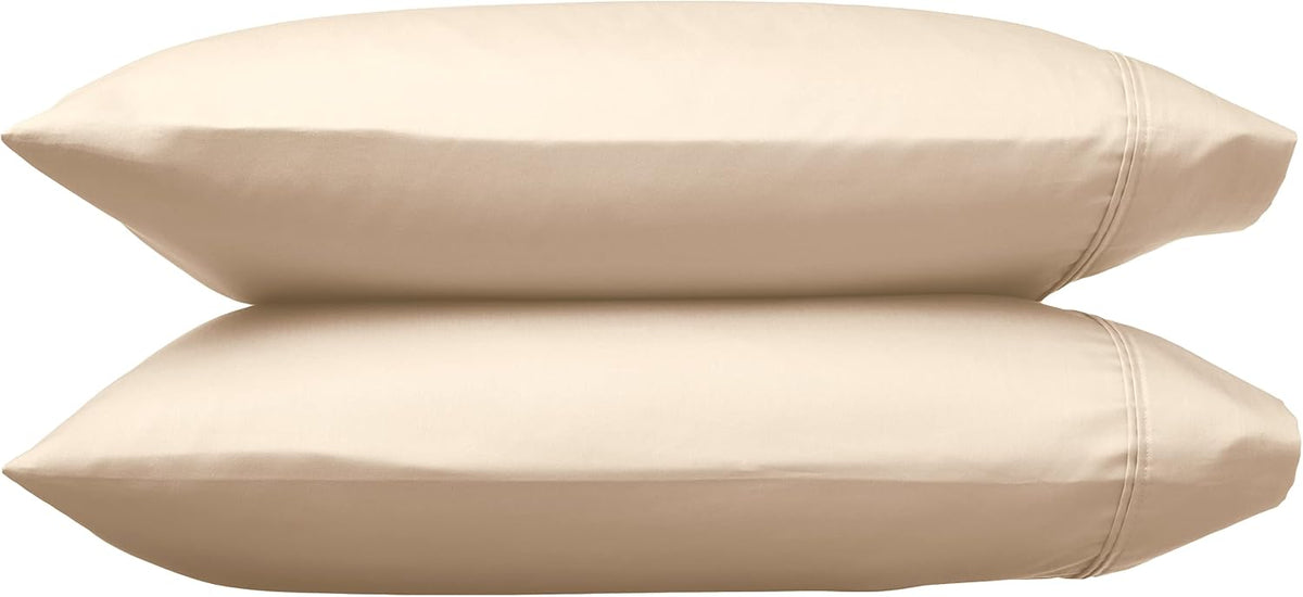 Amazon Basics 400 Thread Count Cotton Pillow Cases, Standard Size, 30" x 20", Beige, Set of 2, Pillows Not Included