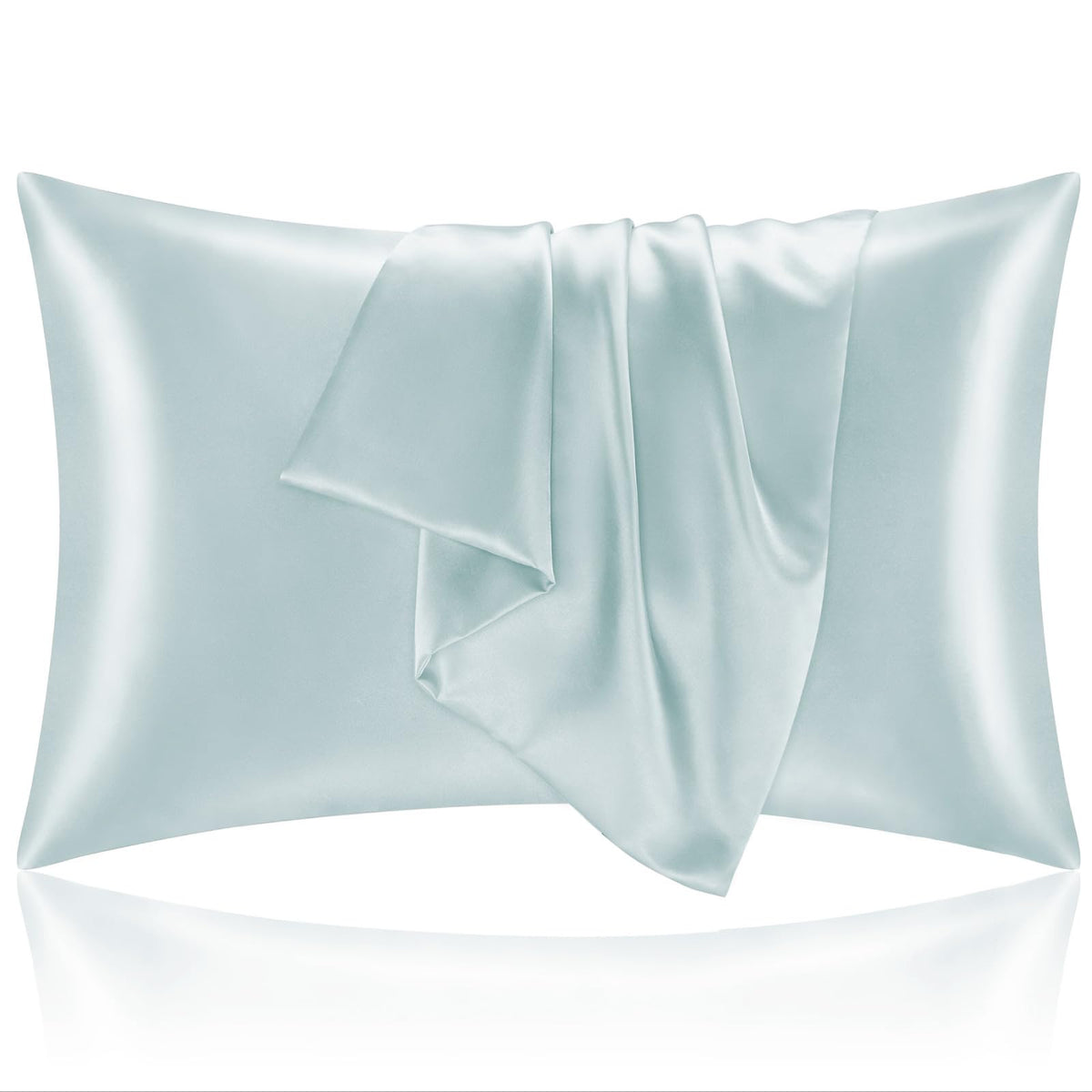 BEDELITE Satin Pillowcases, Queen Size 20x30 Inch, Dark Grey, Set of 2