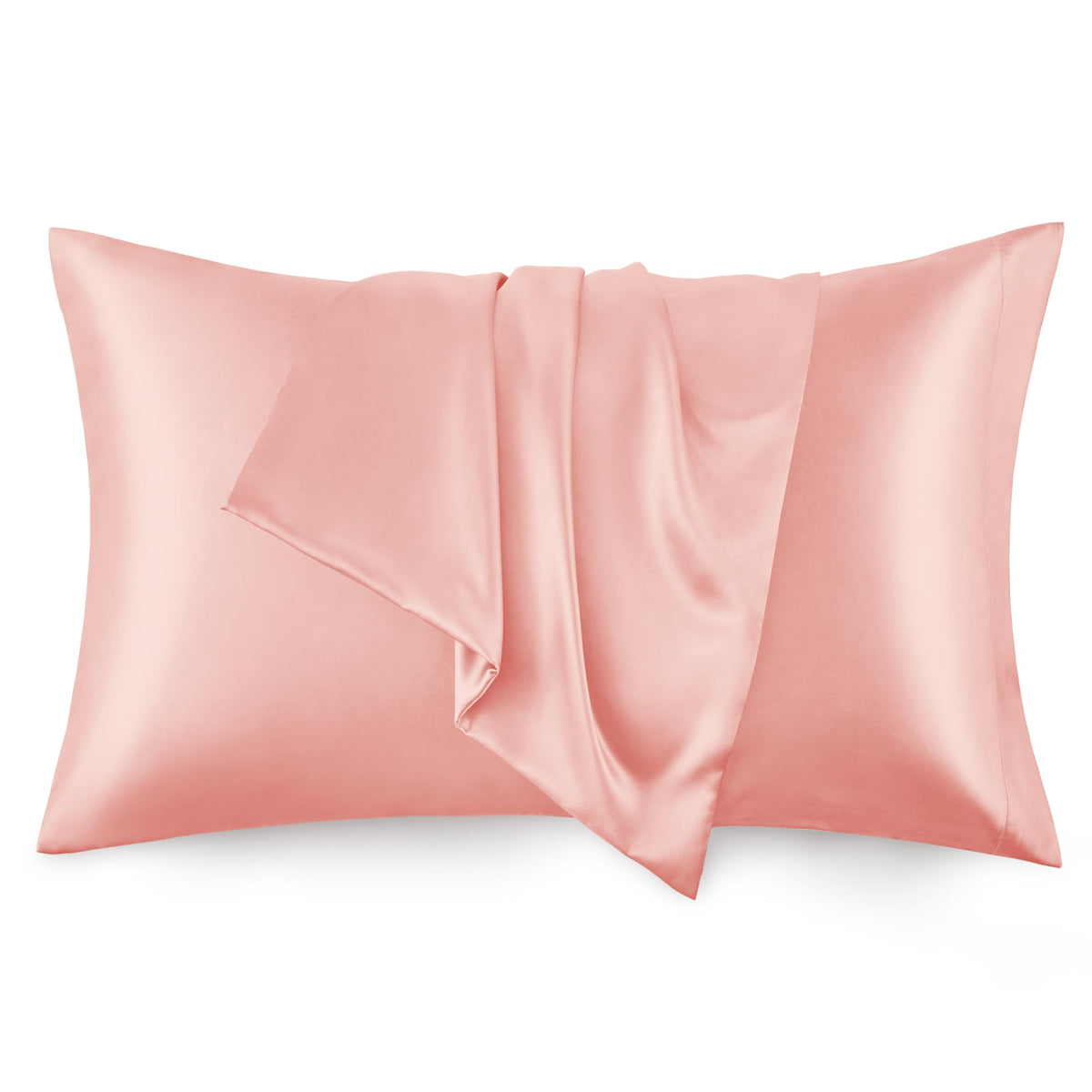 Love's cabin Satin Pillowcase Set of 2 Queen Size 20x30, Cooling Pillow Covers for Hair and Skin, Silky Smooth with Envelope Closure, Similar to Silk, Black