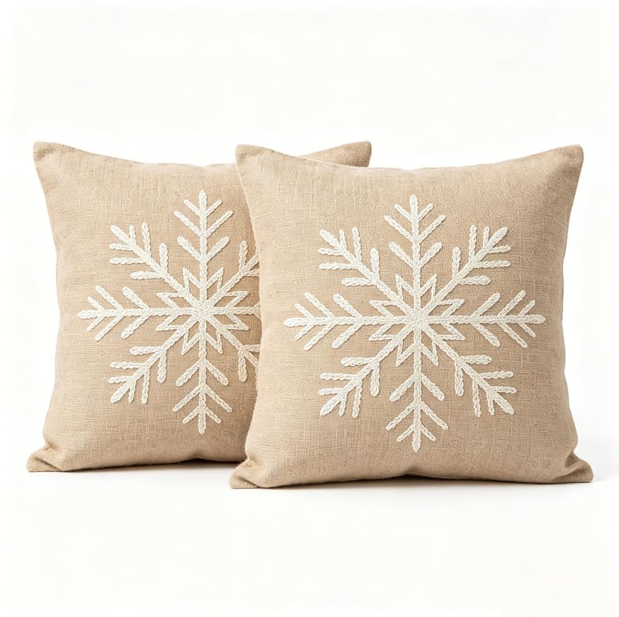 Decorative Throw Pillow Covers, Modern Abstract Brown Geometric Pattern, Set of 2，18x18 Pillows Linen Pillowcase，Modern Decorative Square Pillowcases for Sofa Couch Bedroom Living Room Car