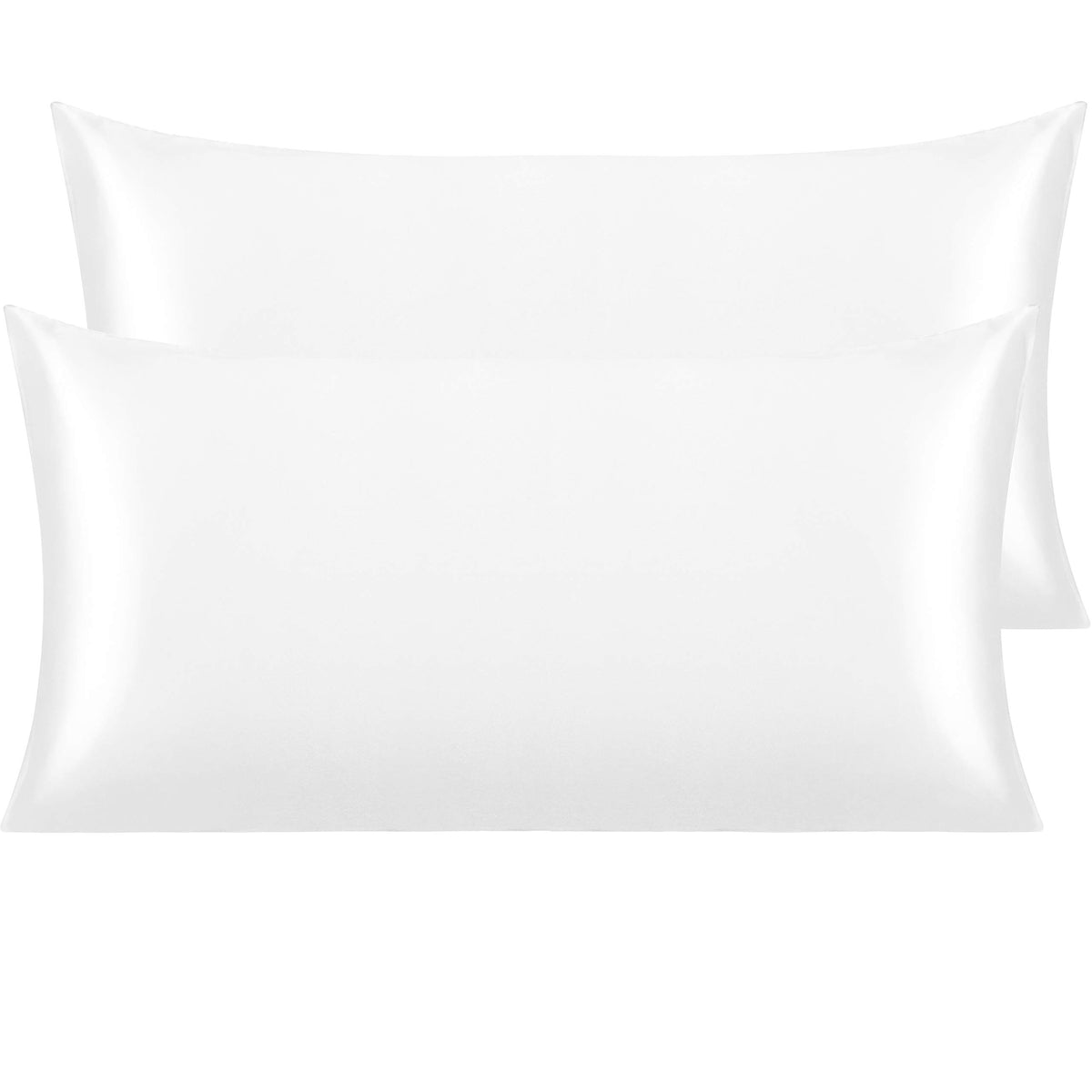 NTBAY Standard Satin Pillowcases, Set of 2, Black