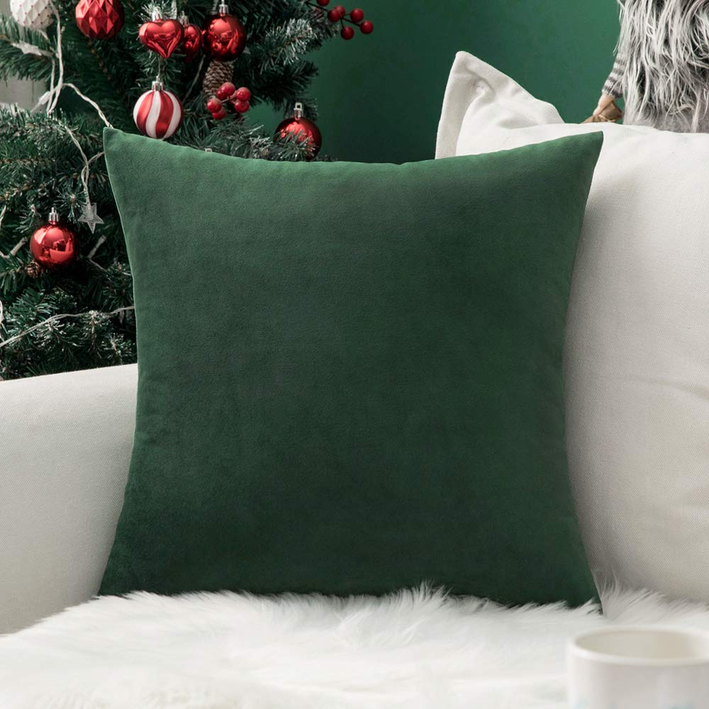 MIULEE Velvet Pillow Cover Soft Luxury Decorative Throw Pillow Cover Single Rectangle Cushion Case for Spring Couch Sofa Bedroom Car Decor,12x20 Inch Sage Green