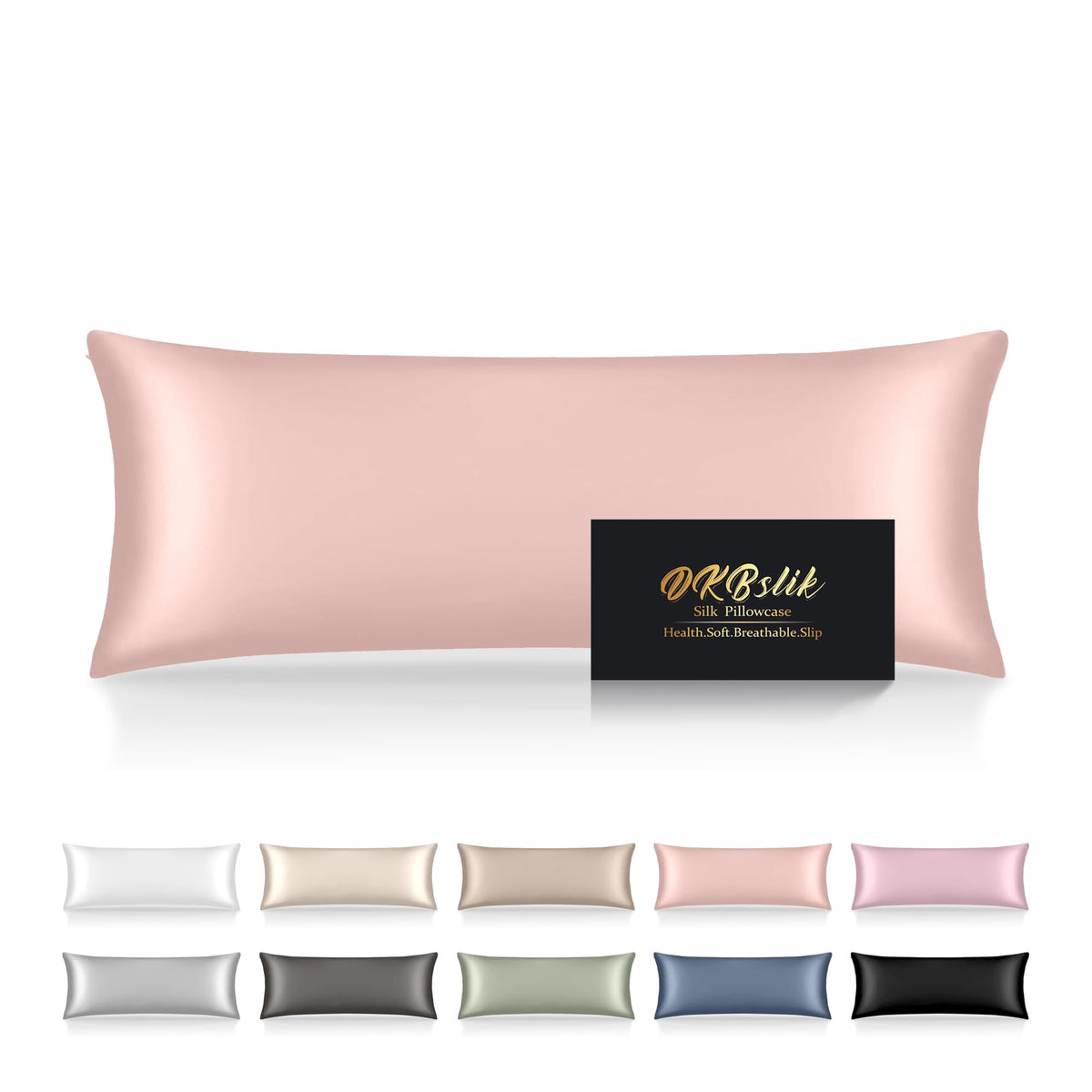 Silk Pillowcase for Hair and Skin, Mulberry Silk Pillow Cases Standard Size, Anti Acne Cooling Sleep Both Sides Natural Silk Satin Pillow Covers with Hidden Zipper, Gifts for Women Men, Ash Blue