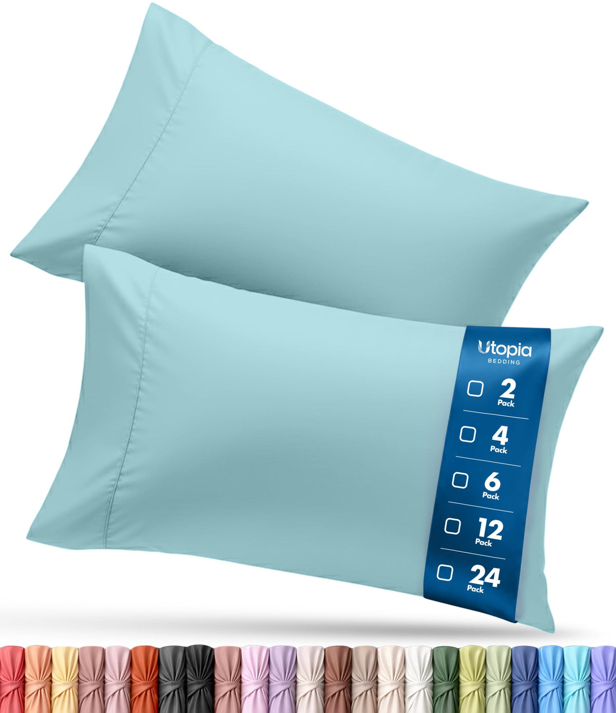 Pillow Covers Standard Size Set of 4, Soft and Comfy Pillow Cases, White