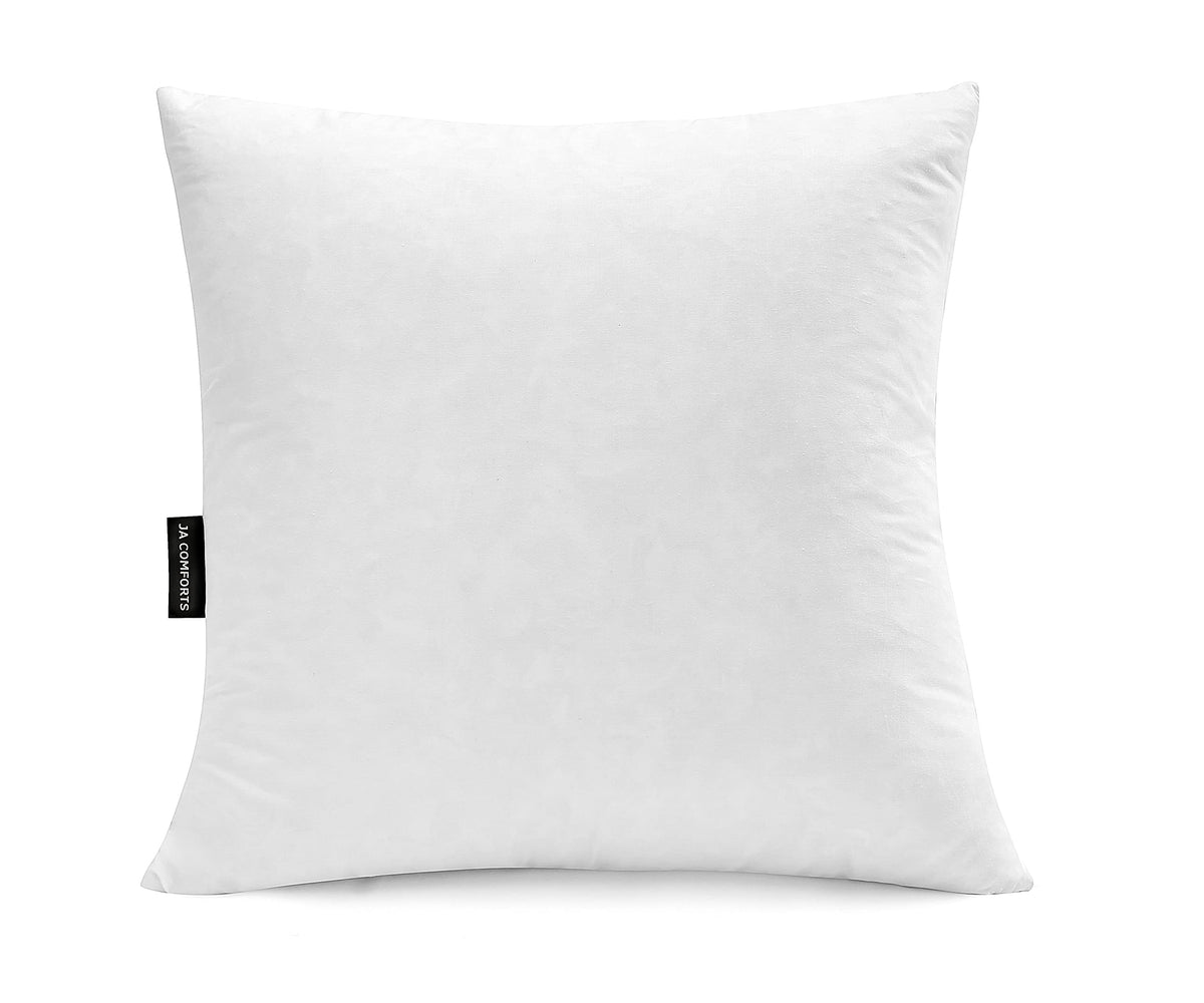 JA COMFORTS Premium Goose Down Feather Throw Pillow Inserts - Set of 2, 20oz High Filling Weight, 12×20, 5% Down Filling, 250 TC Cotton Cover, Square, White