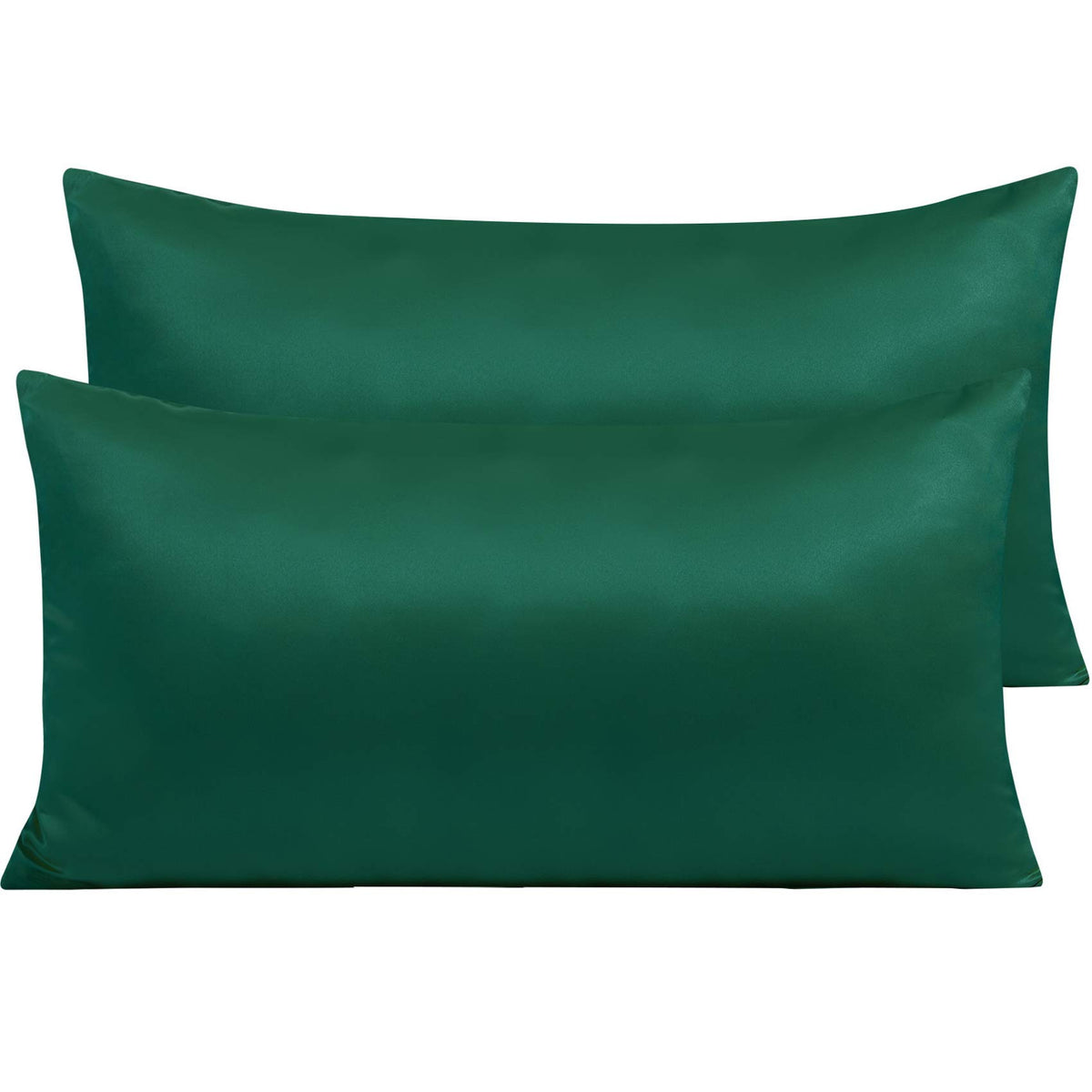 NTBAY Standard Satin Pillowcases, Set of 2, Zipper, Black