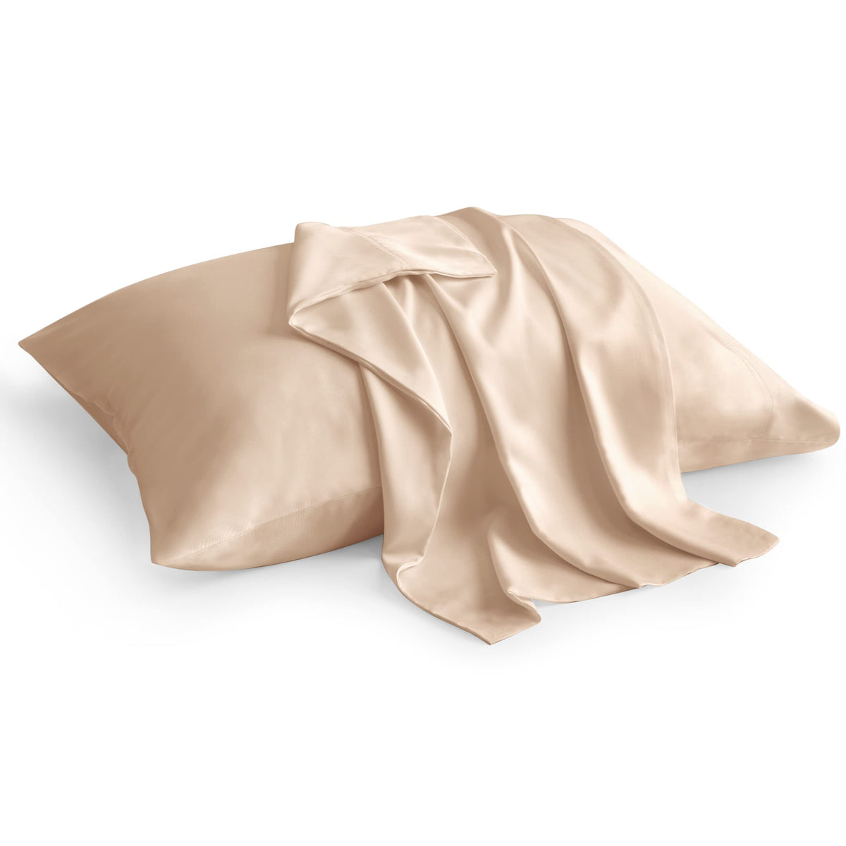 BEDELITE Cooling Pillow Cases Queen Size Set of 2, Rayon from Bamboo, Grey