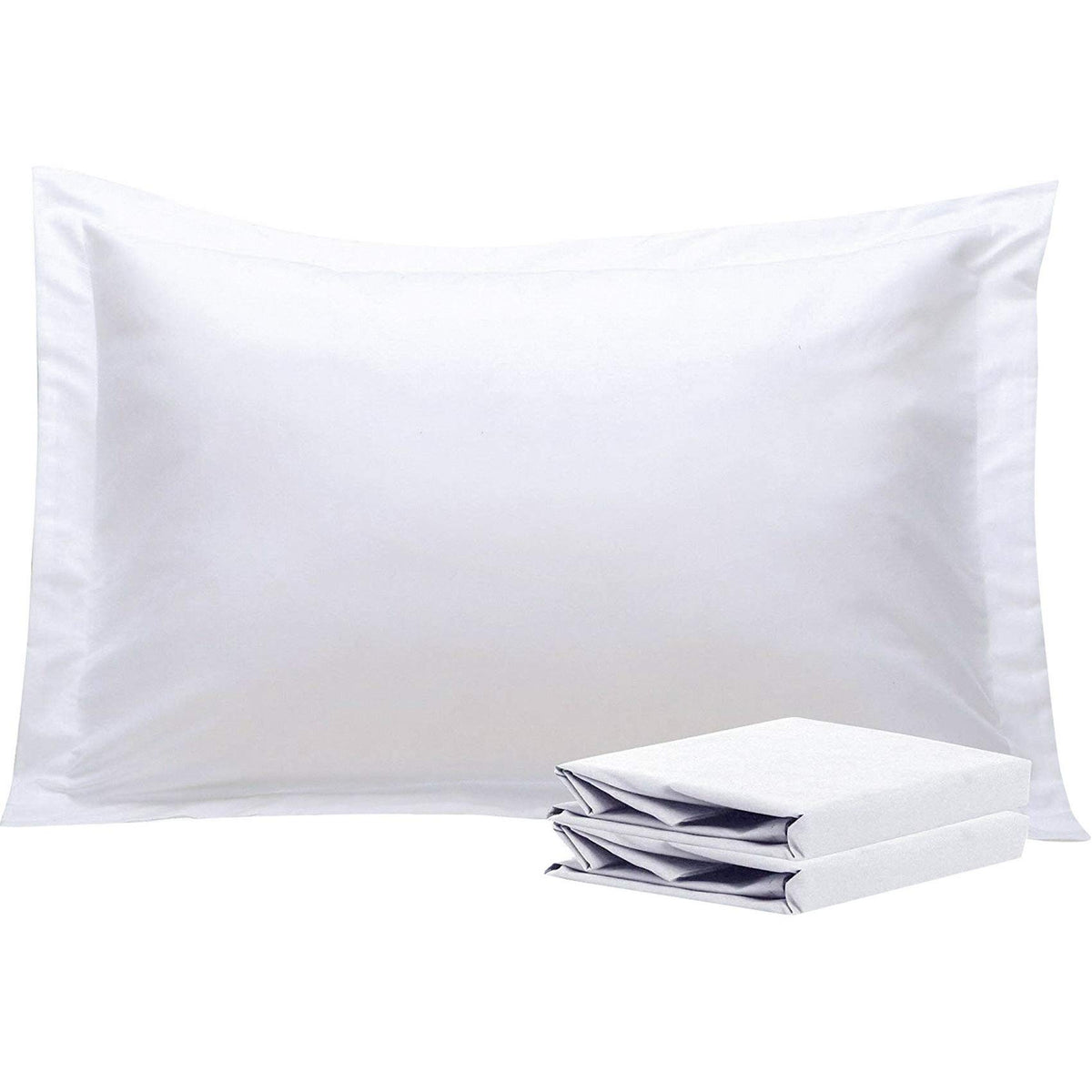 NTBAY Standard Pillow Shams, Set of 2, Microfiber, White