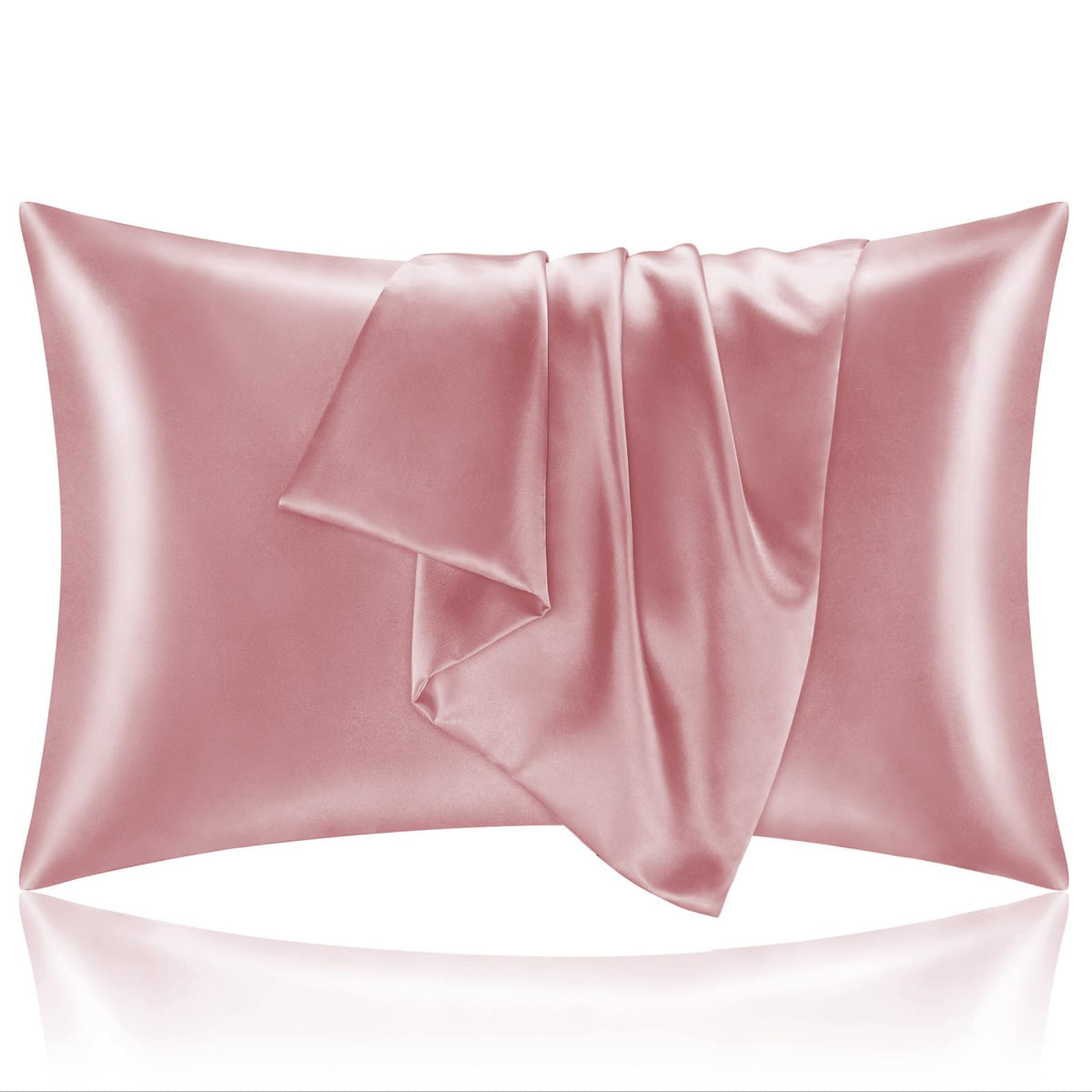 BEDELITE Satin Pillowcases, Queen Size 20x30 Inch, Dark Grey, Set of 2