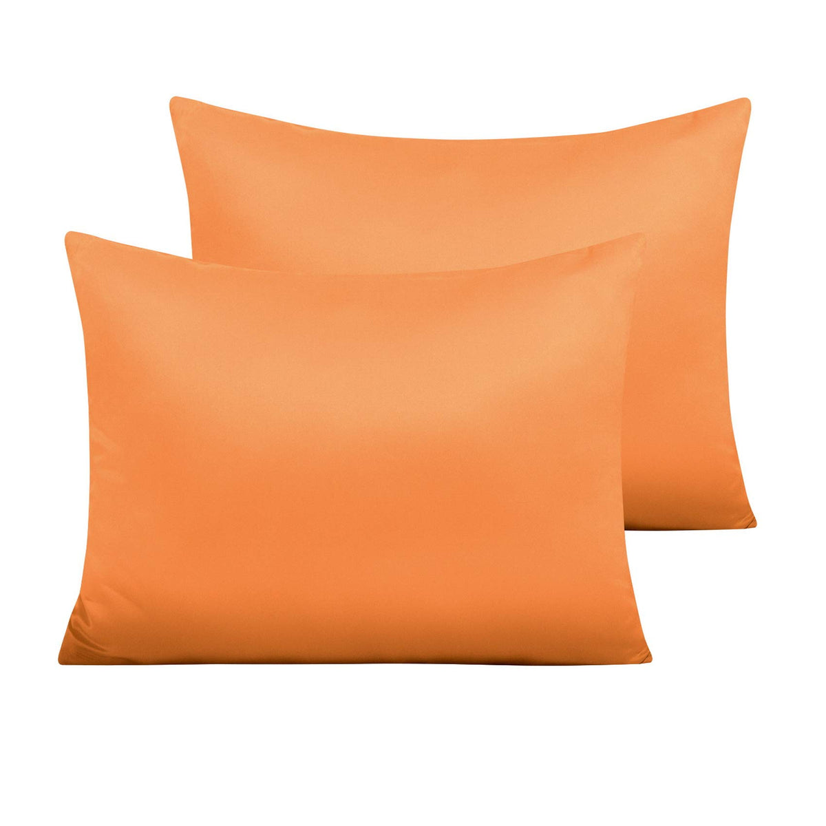 NTBAY Standard Satin Pillowcases, Set of 2, Zipper, Black