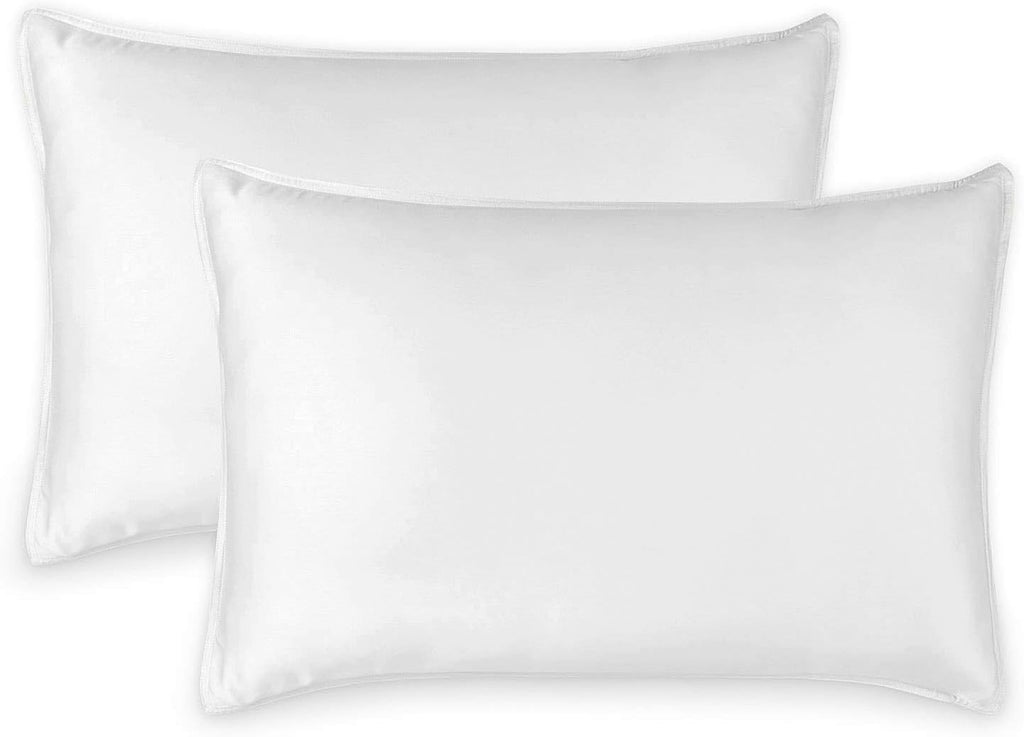 Queen Pillowcases by Pure Bamboo, Genuine 100% Organic Viscose Derived from Bamboo, Luxuriously Soft & Cooling, Double Stitching, Envelope Closure (2 Queen Pillowcases, White)