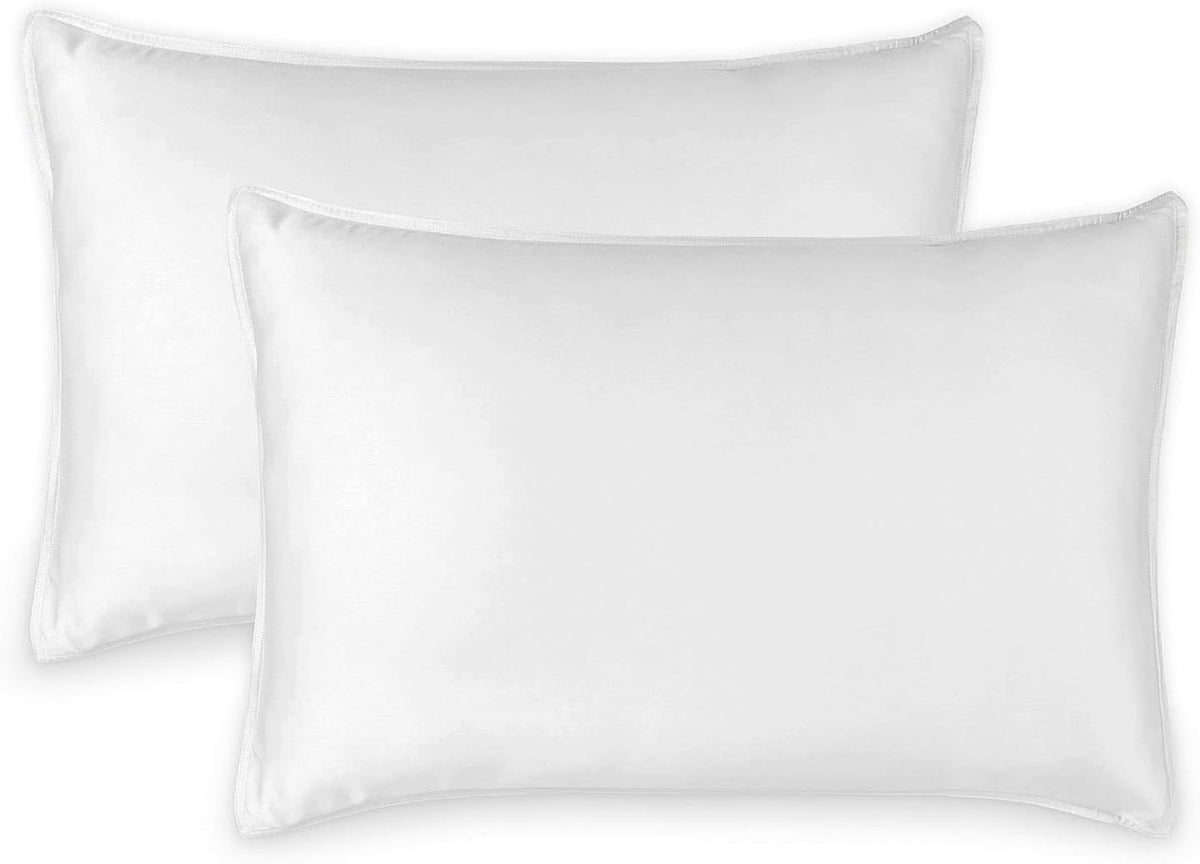Queen Pillowcases by Pure Bamboo, Genuine 100% Organic Viscose Derived from Bamboo, Luxuriously Soft & Cooling, Double Stitching, Envelope Closure (2 Queen Pillowcases, White)