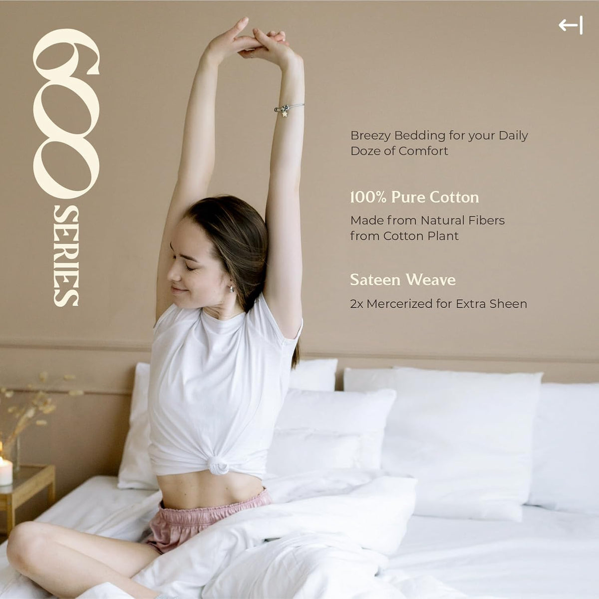 Mayfair Linen Pillow Cases Queen Size - Luxury 600 Series Egyptian Cotton Pillow Cases Queen Size Set of 2 (White), Soft, Cooling & Breathable Sateen Weave Hotel Pillowcovers - Voyage Collection