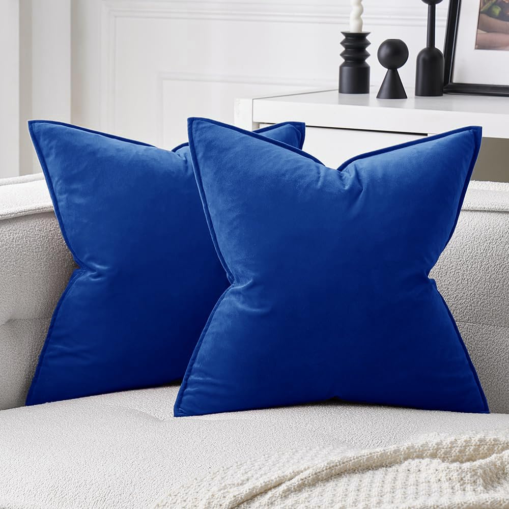MIULEE Decorative Dark Brown Velvet Throw Pillow Covers for Couch 18x18 in
