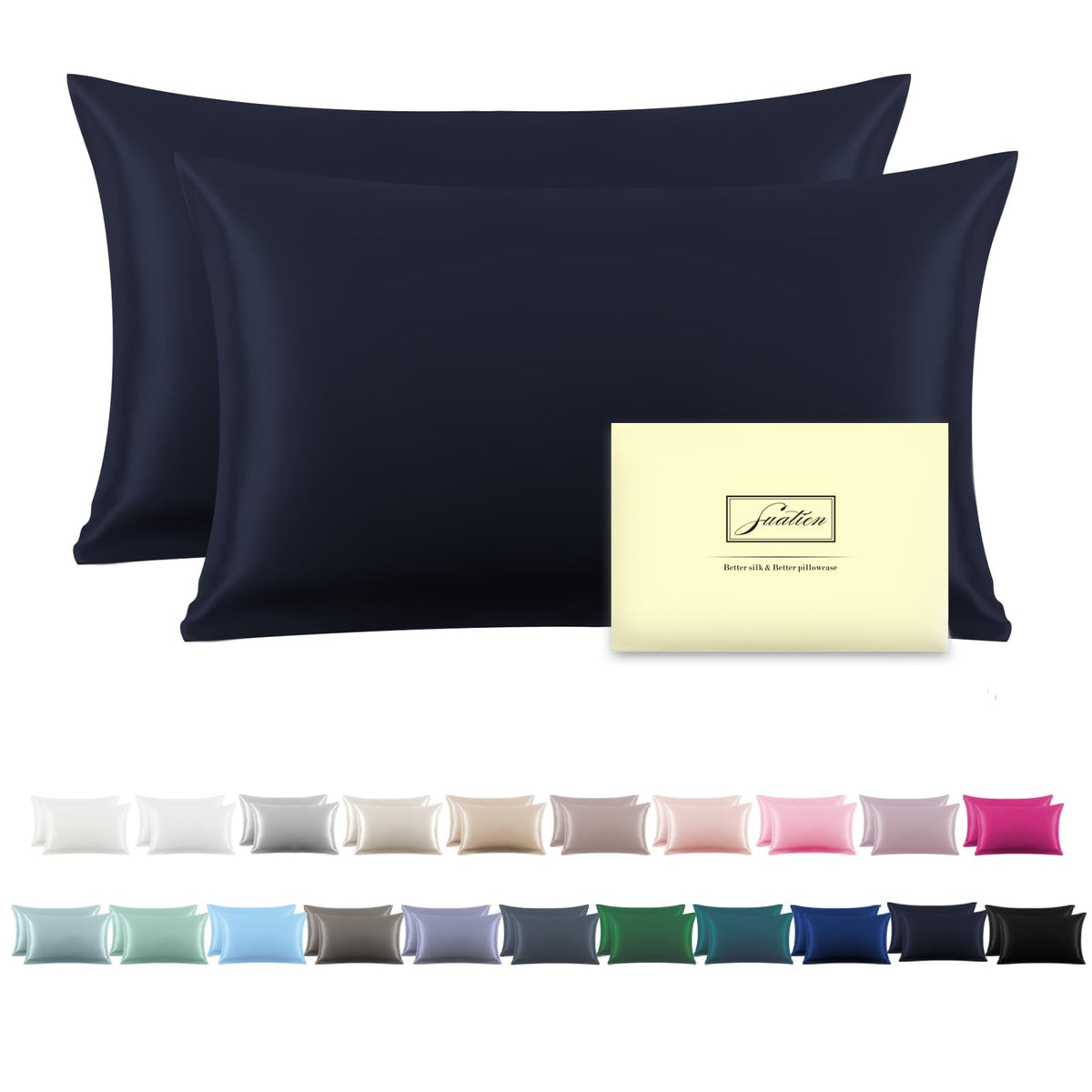 Mulberry Silk Pillowcase for Hair and Skin Standard Size 20"X 26" Pillow Case with Hidden Zipper Soft Breathable Smooth Cooling Silk Pillow Covers for Sleeping (Haze Blue,Standard,1Pcs)