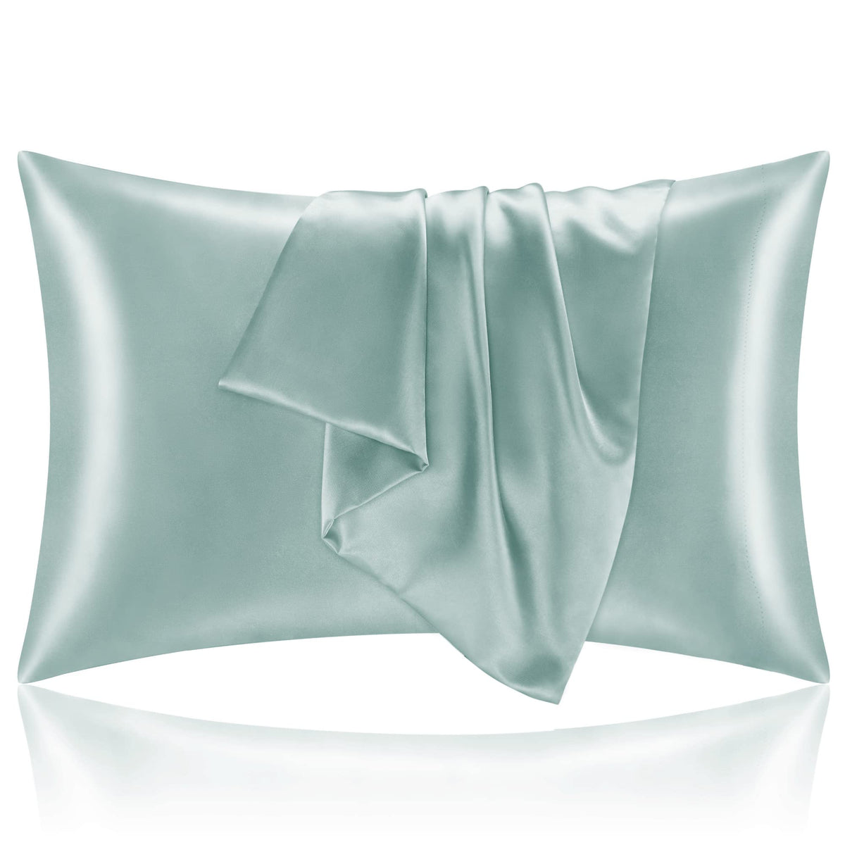 BEDELITE Satin Pillowcases, Queen Size 20x30 Inch, Dark Grey, Set of 2