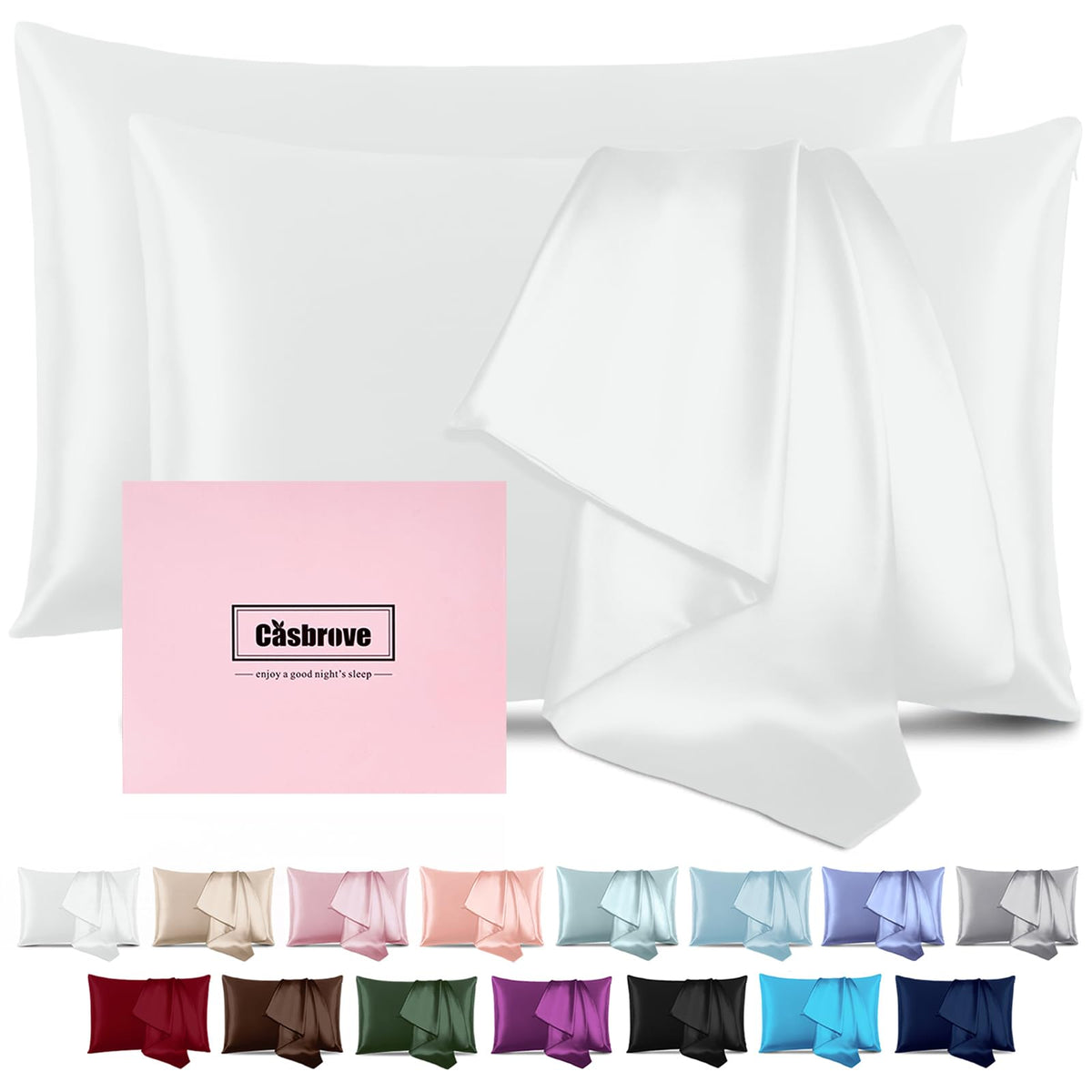 Silk Pillow Cases Mulberry Silk Pillowcases Soft Breathable Both Sided Natural Silk Pillowcase with Zipper Beauty Sleep Silk Pillow Cases 1 Pc for Gift (Standard, Cornflower Blue)
