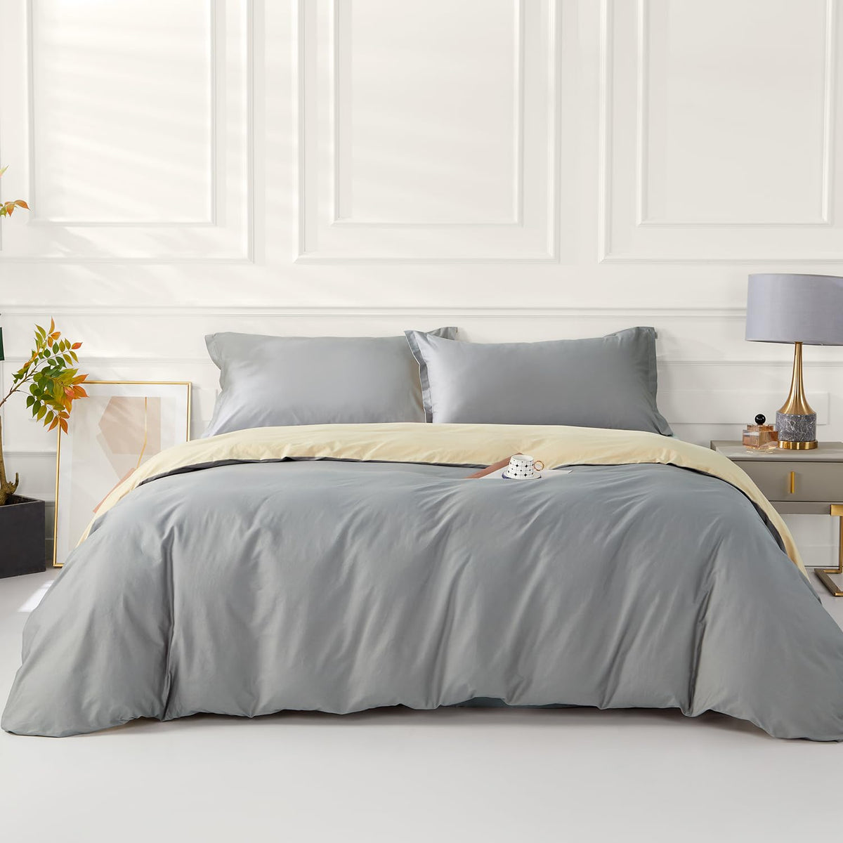 Duvet Cover Set King Size 100% Organic Cotton Pirate Black, SAPHREAS 3 Pcs Soft Bedding Comforter Cover with Zipper Closure & Corner Ties, Comforter Not Included