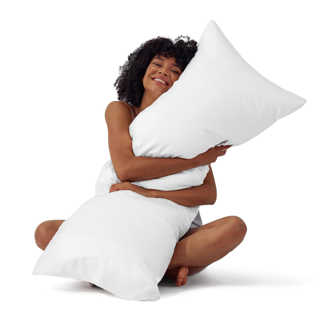 Bedsure Satin Pillowcases Queen Set of 2, Similar to Silk Pillow Cases Grey