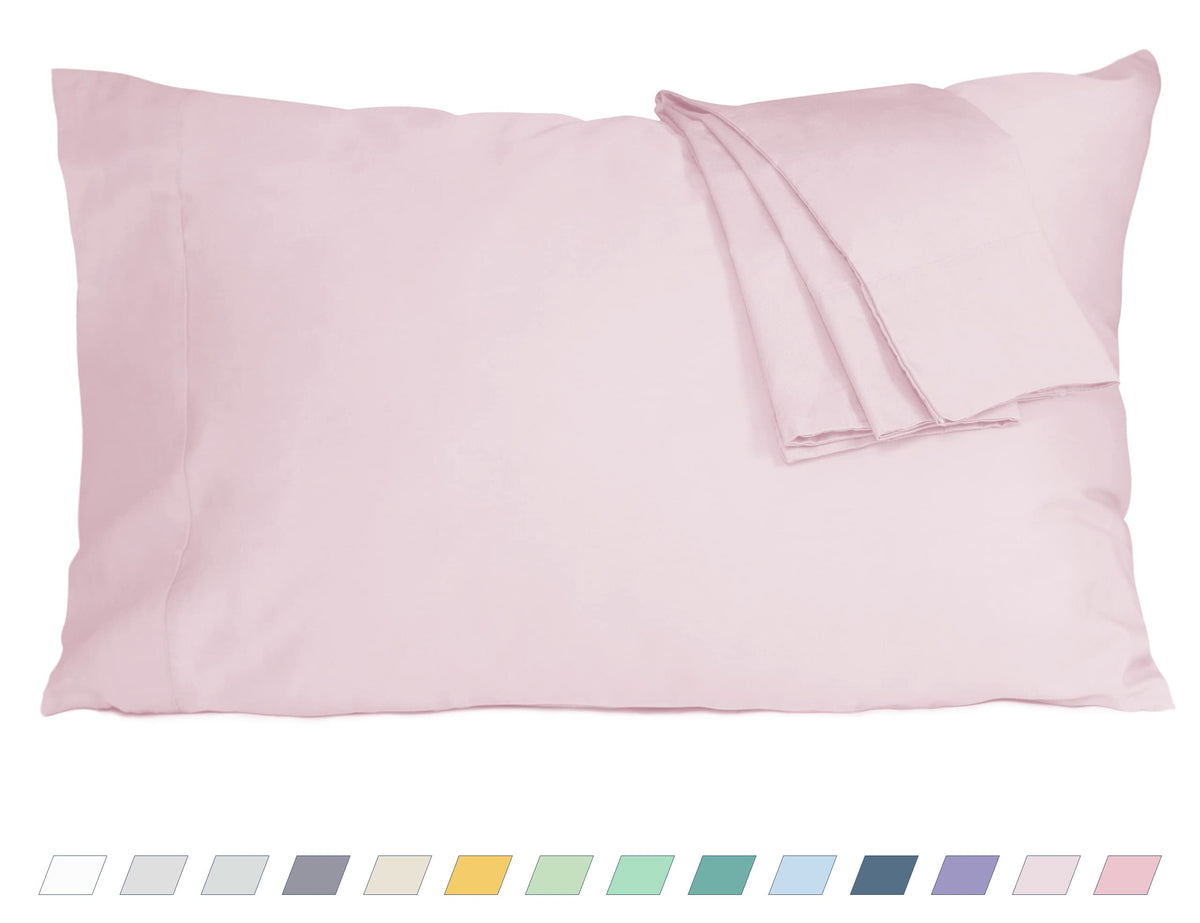 Pillow Cases Standard Queen Size 100% Cotton Percale Set of 2, White