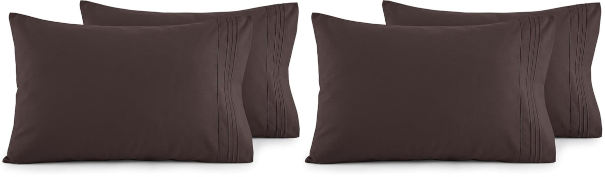 Elegant Comfort Luxury Ultra-Soft 2-Piece Pillowcase Set - 1500 Premium Hotel Quality Microfiber Double Brushed - Wrinkle Resistant, King Size, White