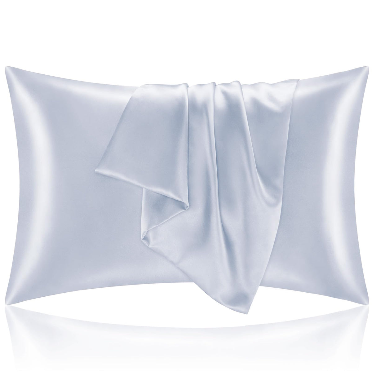 BEDELITE Satin Pillowcases, Queen Size 20x30 Inch, Dark Grey, Set of 2