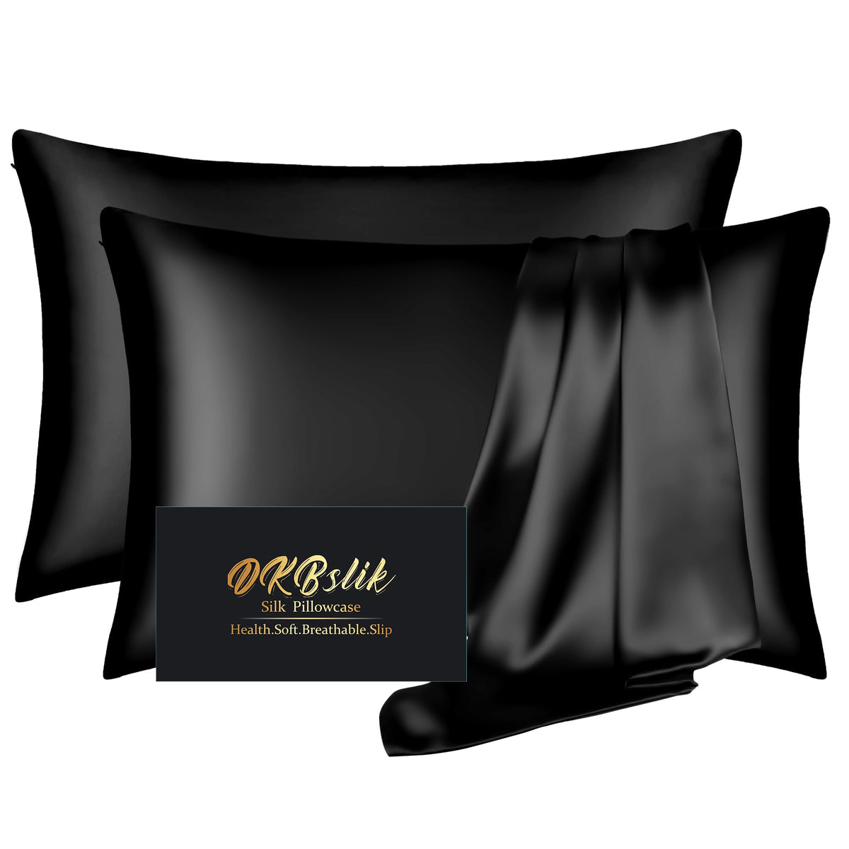 Silk Pillowcase for Hair and Skin, Mulberry Silk Pillow Cases Standard Size, Anti Acne Cooling Sleep Both Sides Natural Silk Satin Pillow Covers with Hidden Zipper, Gifts for Women Men, Ash Blue