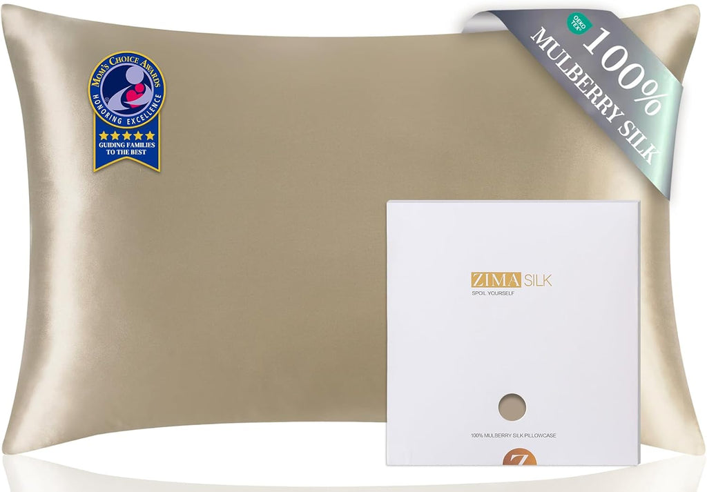 ZIMASILK 100% Pure Mulberry Silk Pillow Cases for Hair and Skin, Queen
