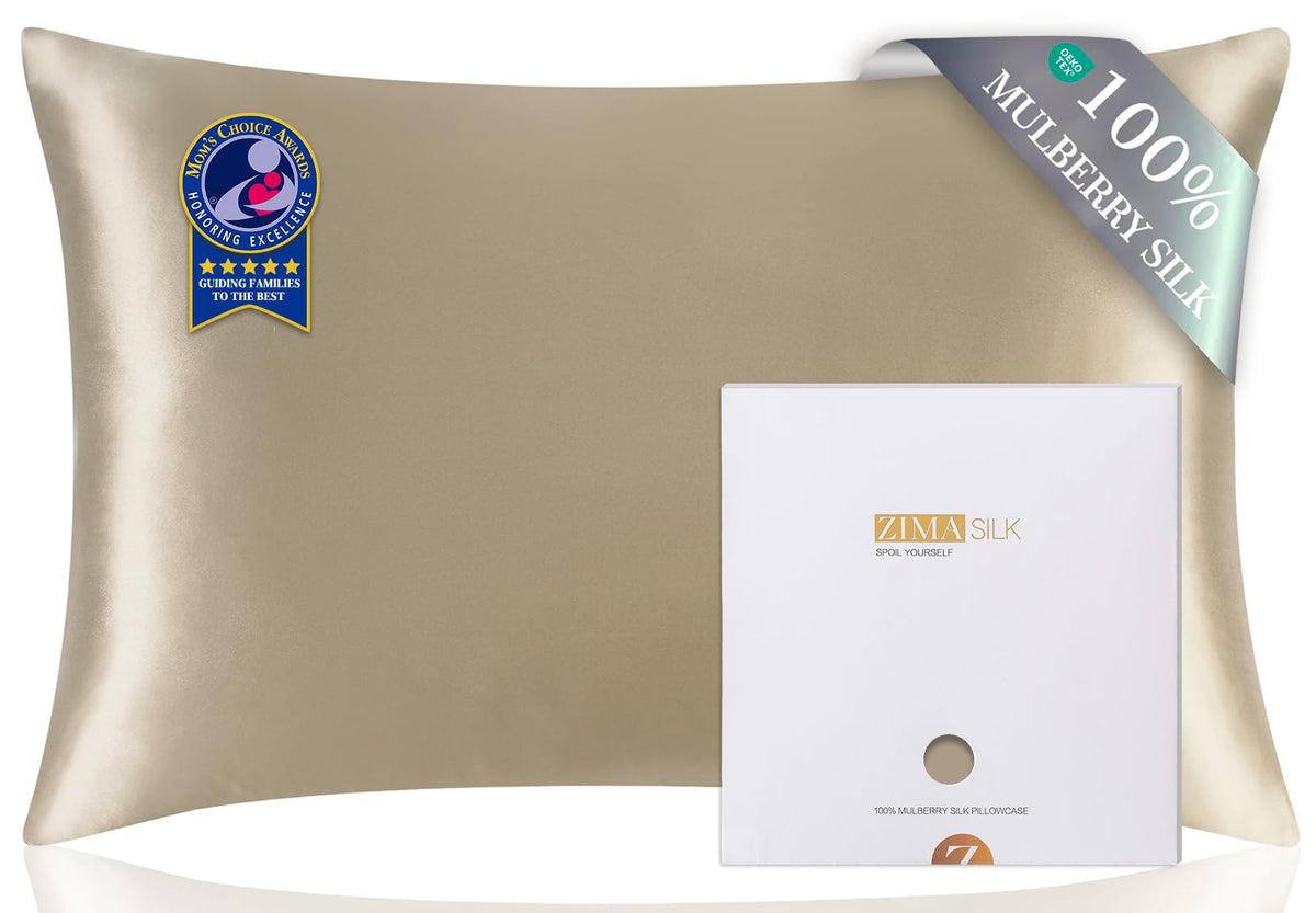 ZIMASILK 100% Pure Mulberry Silk Pillow Cases for Hair and Skin, Queen