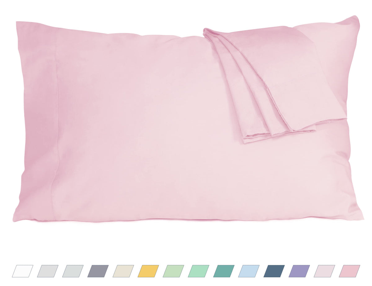 Pillow Cases Standard Queen Size 100% Cotton Percale Set of 2, White