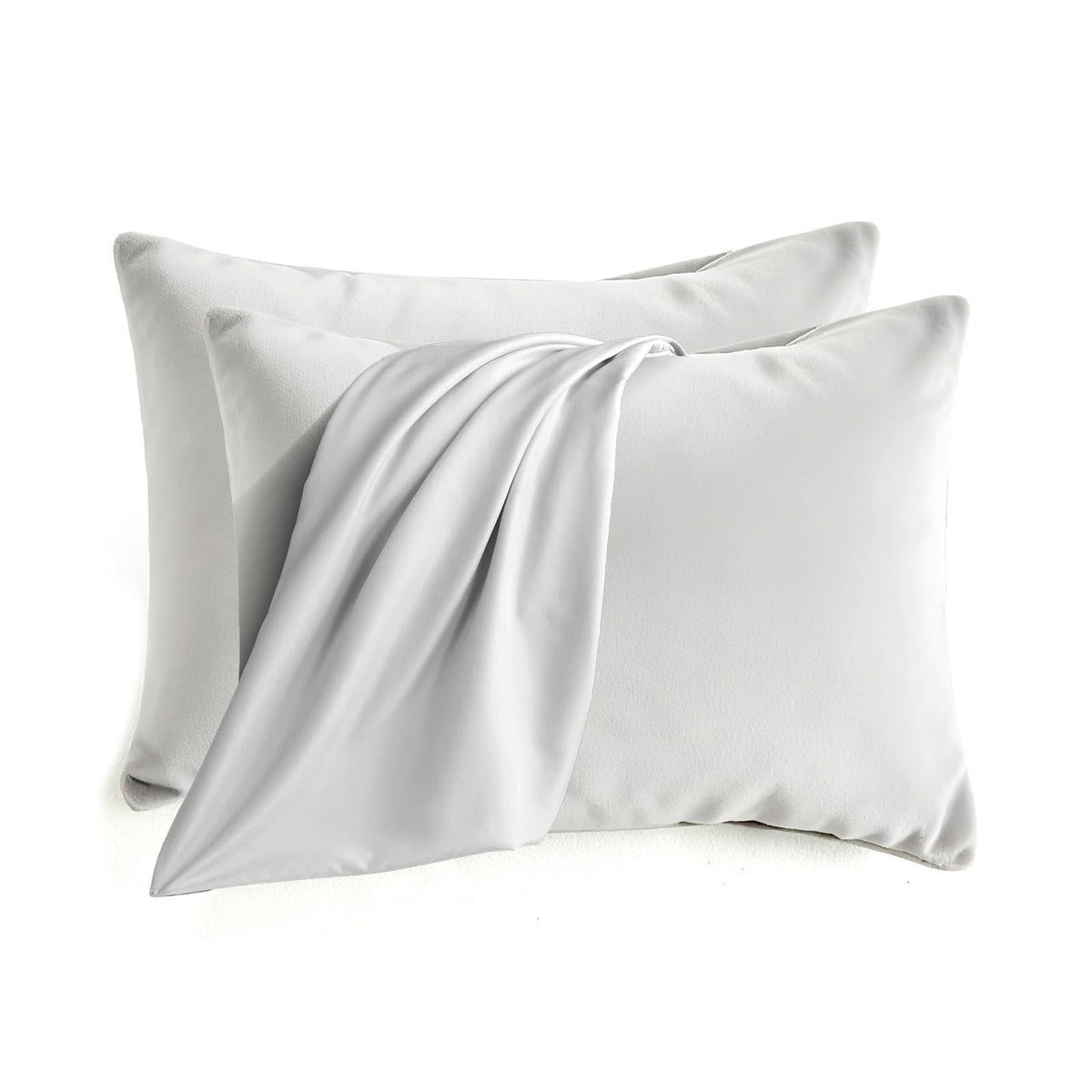 Set of 2 Brushed Microfiber Pillowcases 20x26 inch Pink